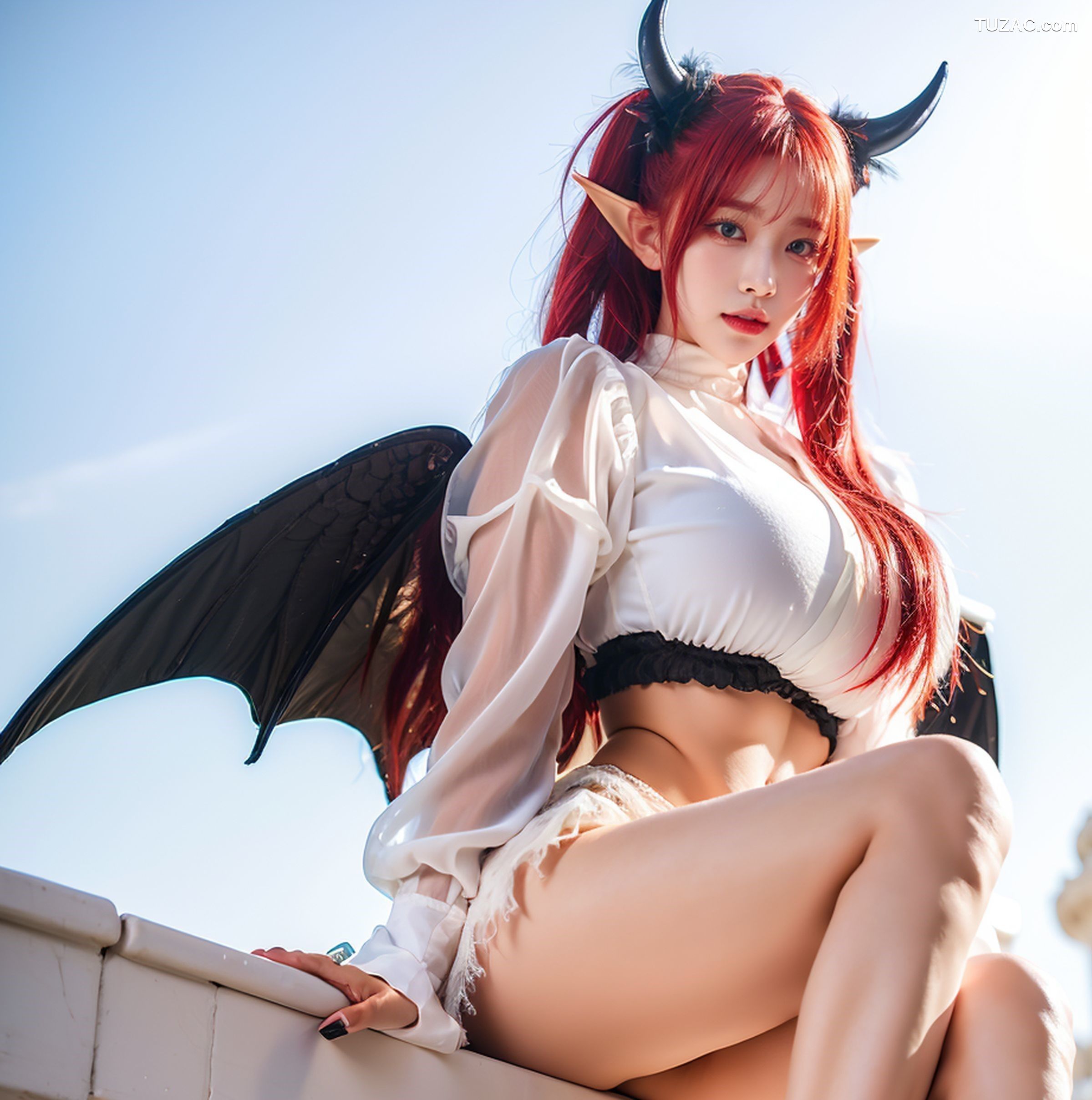 AI美女-拟实-黑丝小恶魔女仆