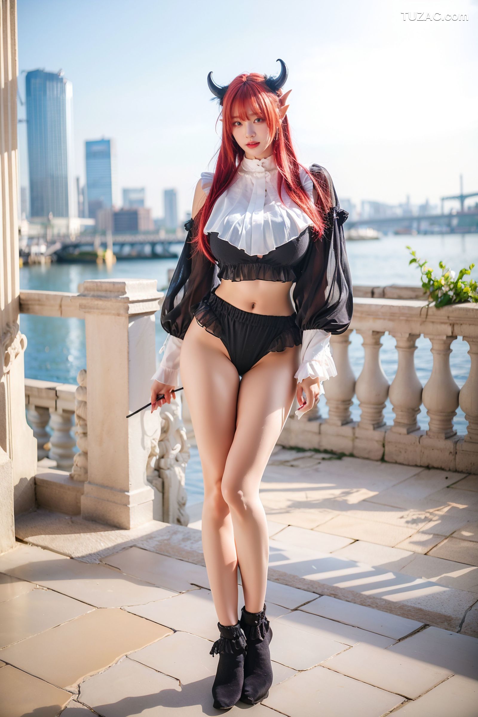 AI美女-拟实-黑丝小恶魔女仆