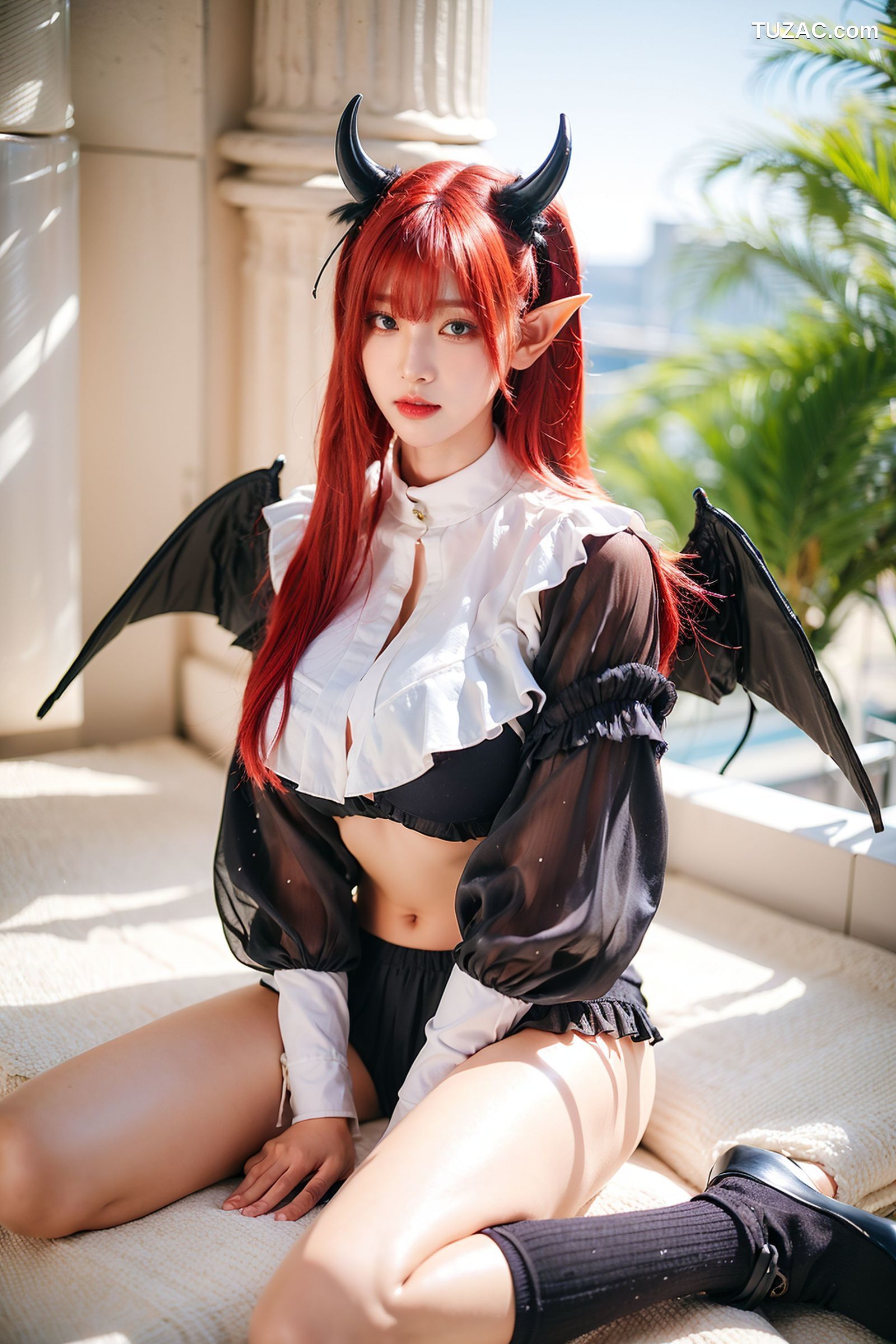 AI美女-拟实-黑丝小恶魔女仆