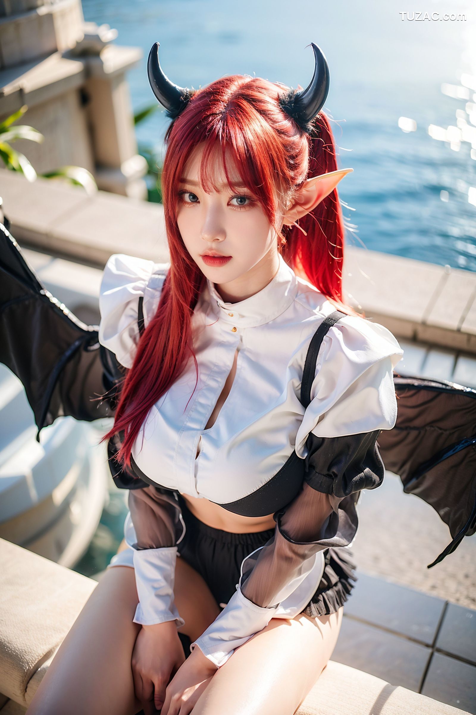 AI美女-拟实-黑丝小恶魔女仆