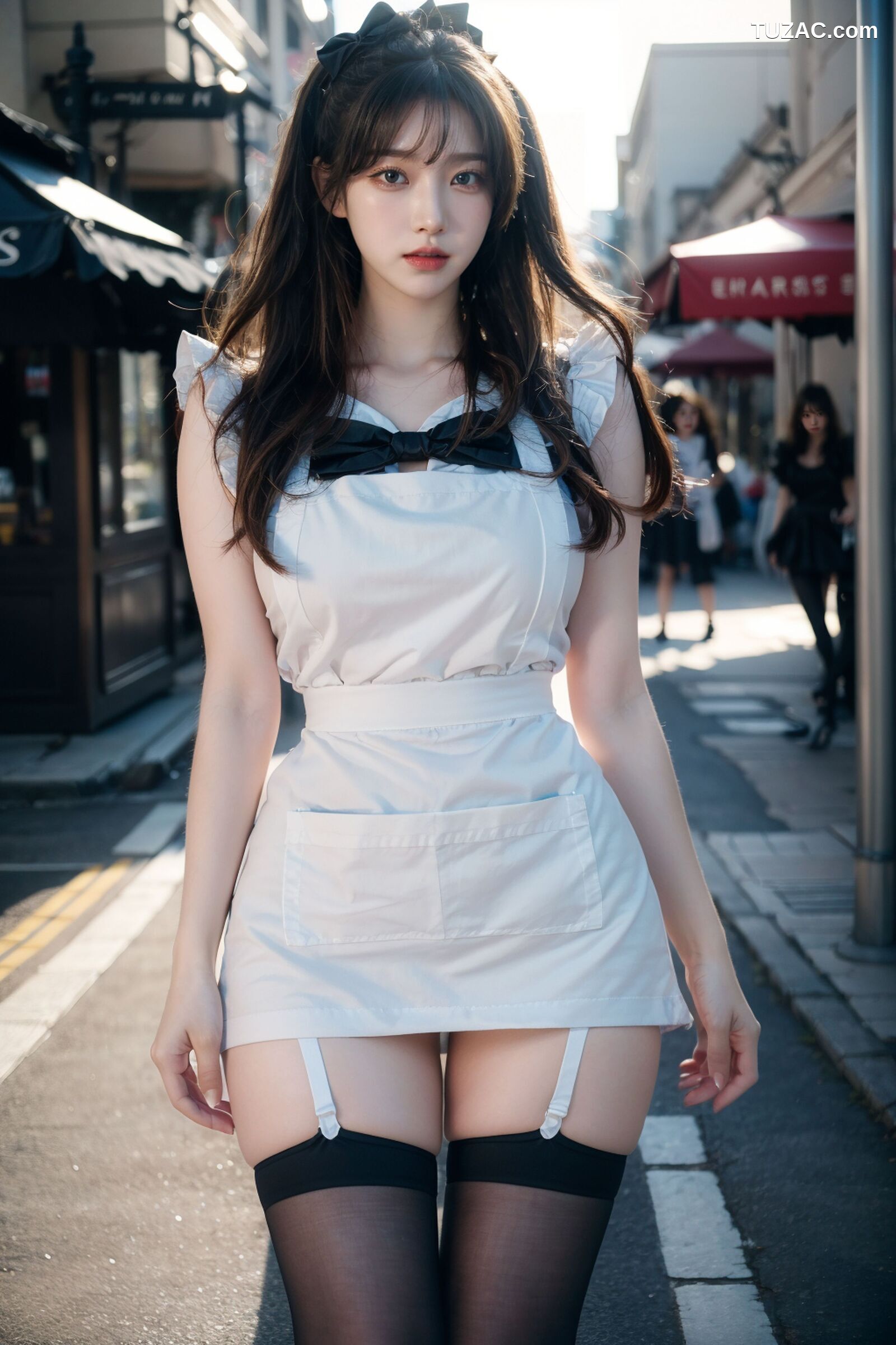 AI美女-拟实-黑白女仆裙街拍-18禁