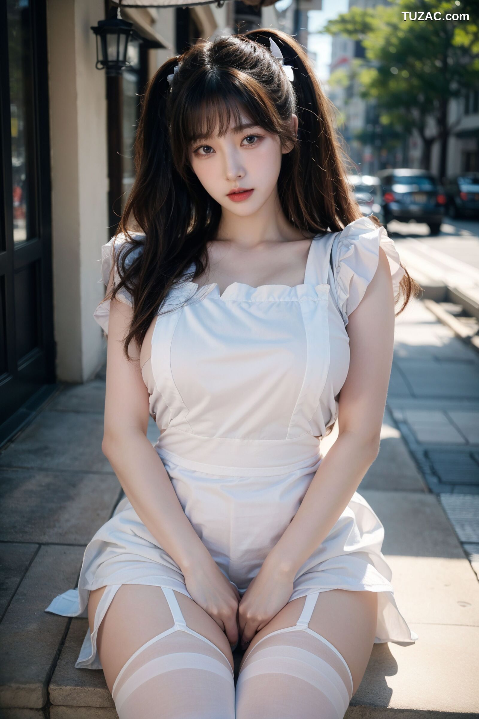 AI美女-拟实-黑白女仆裙街拍-18禁