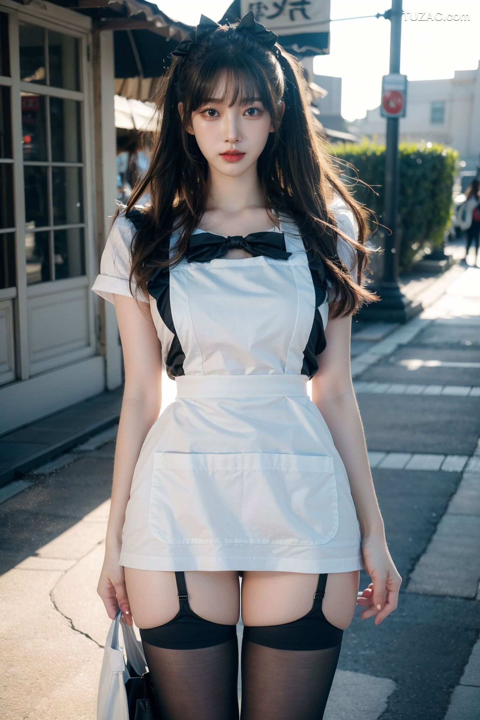 AI美女-拟实-黑白女仆裙街拍-18禁