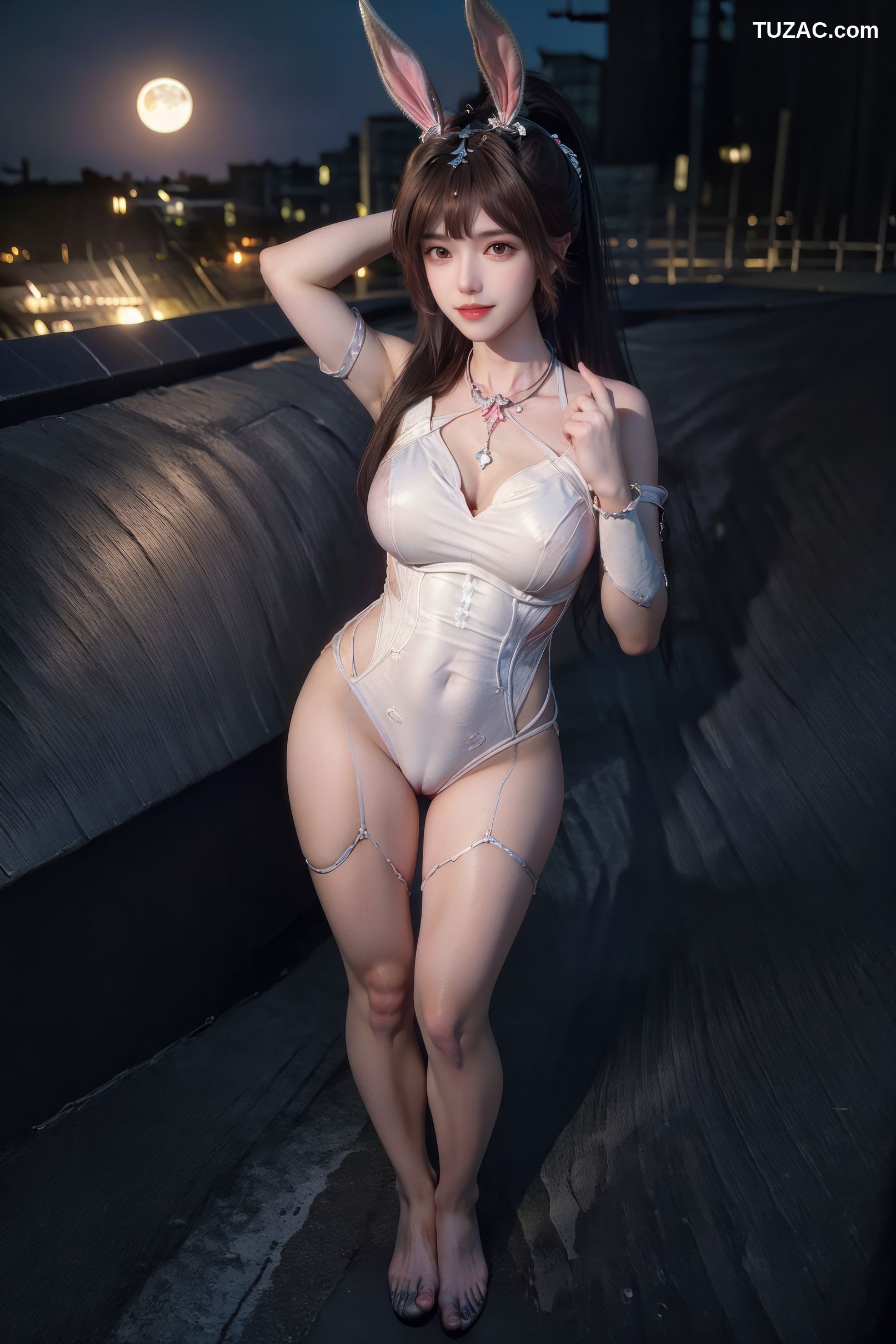 AI美女-斗罗大陆-小舞-夜色中的淡粉兔女郎