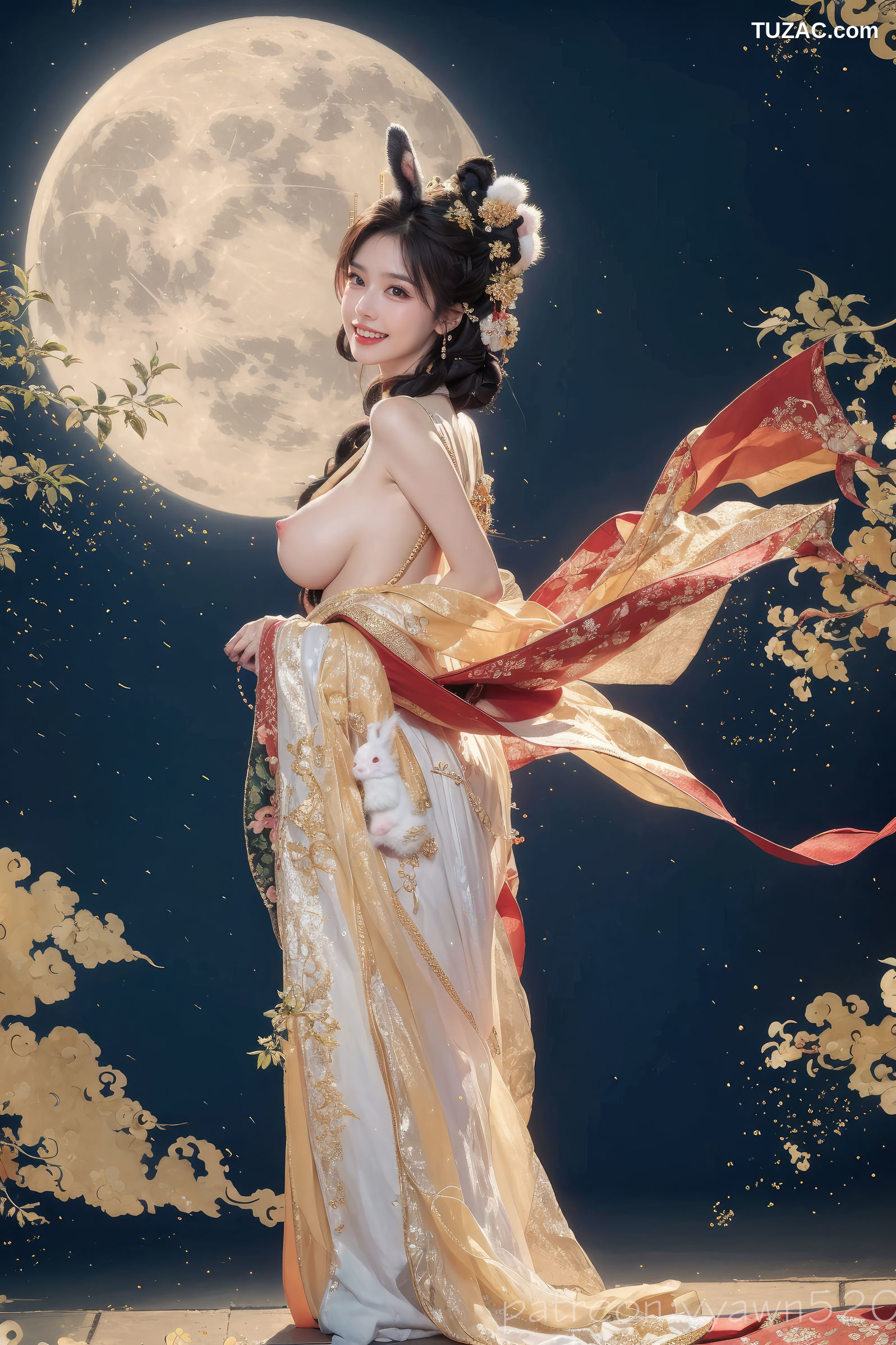 AI美女-月下嫦娥-露出无圣光版