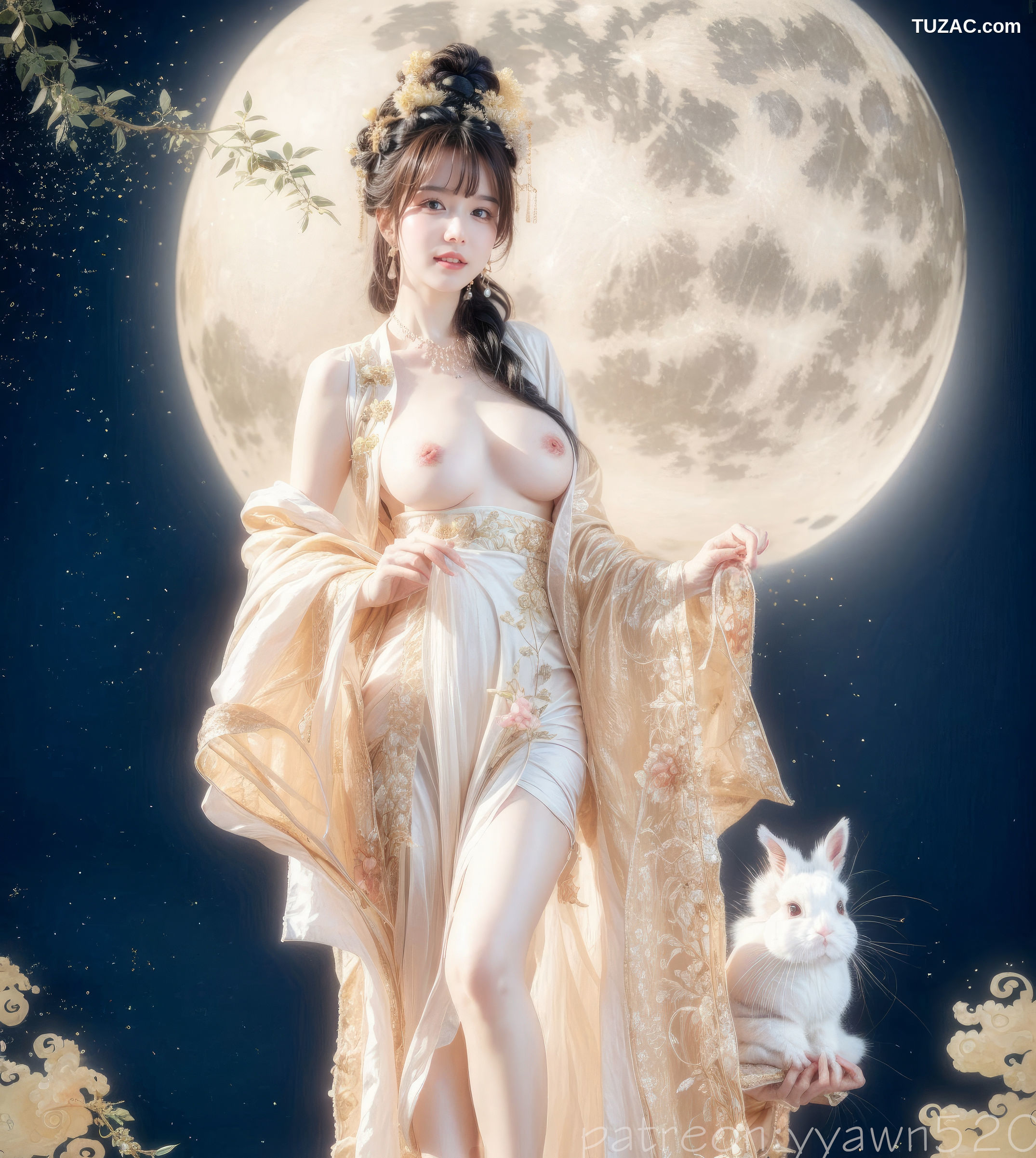 AI美女-月下嫦娥-露出无圣光版
