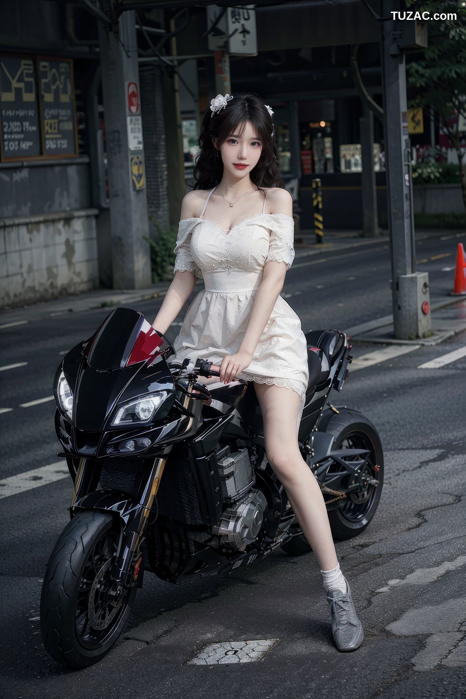 AI美女-机车白纱露出-卷2