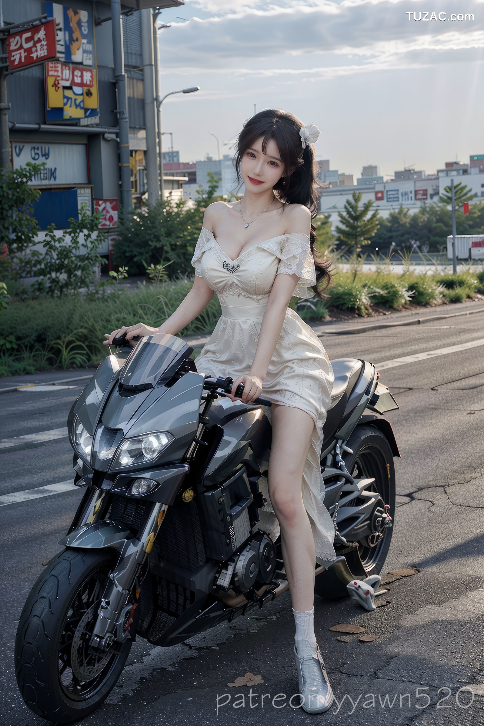 AI美女-机车白纱露出-卷2