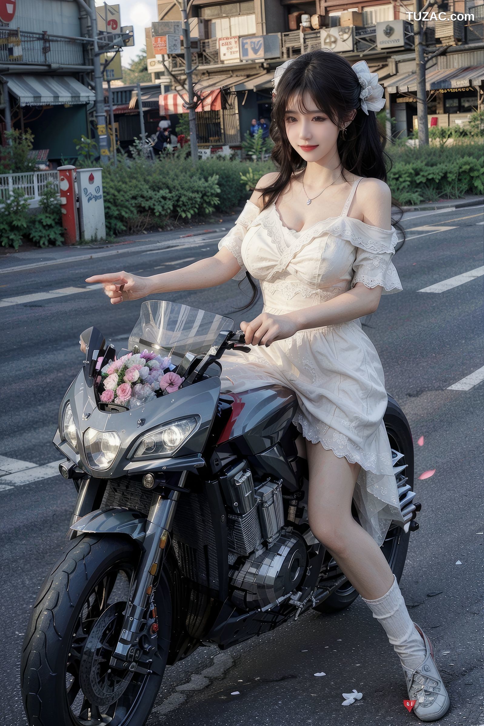 AI美女-机车白纱露出-卷2