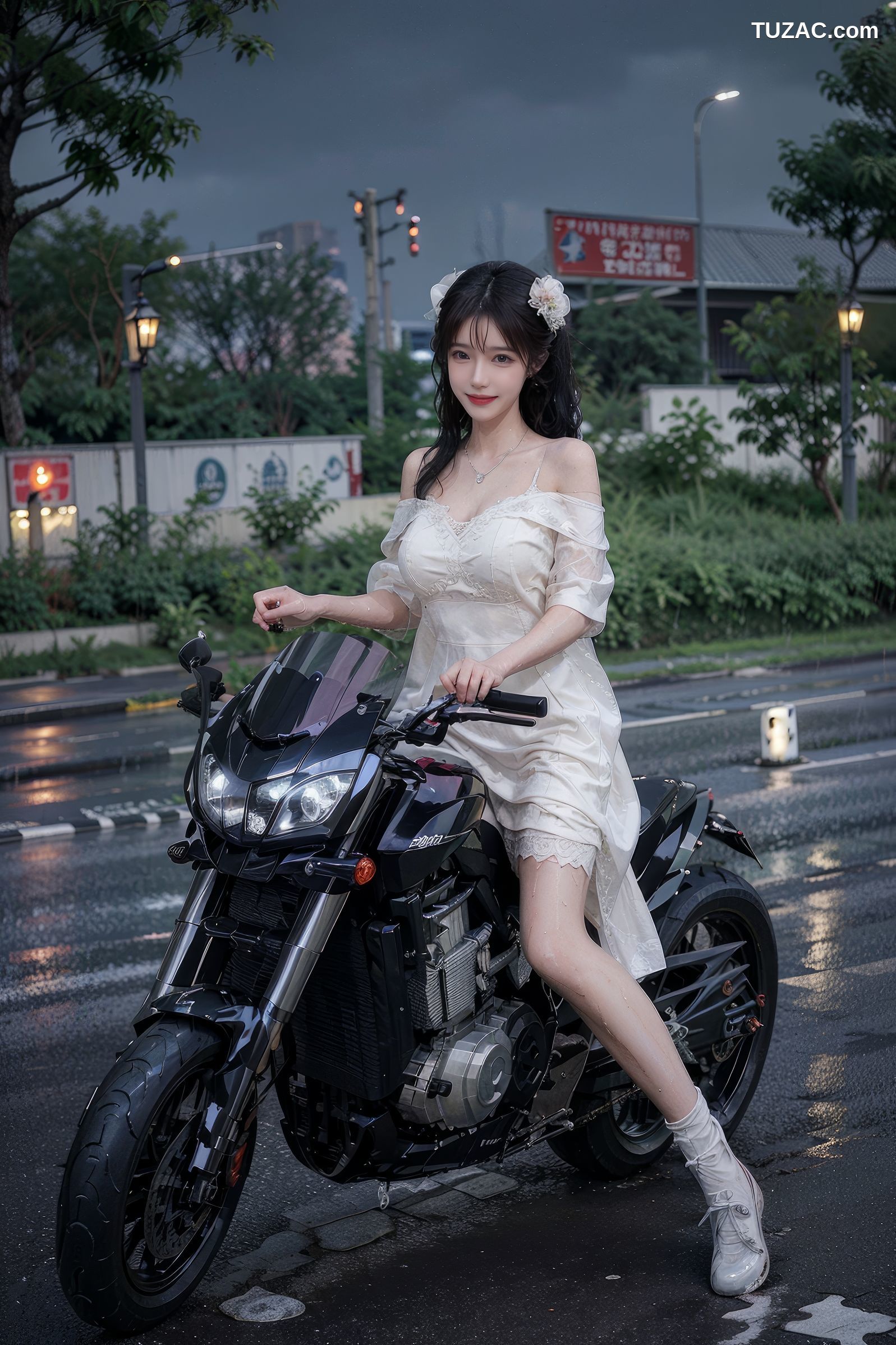 AI美女-机车白纱露出-卷2