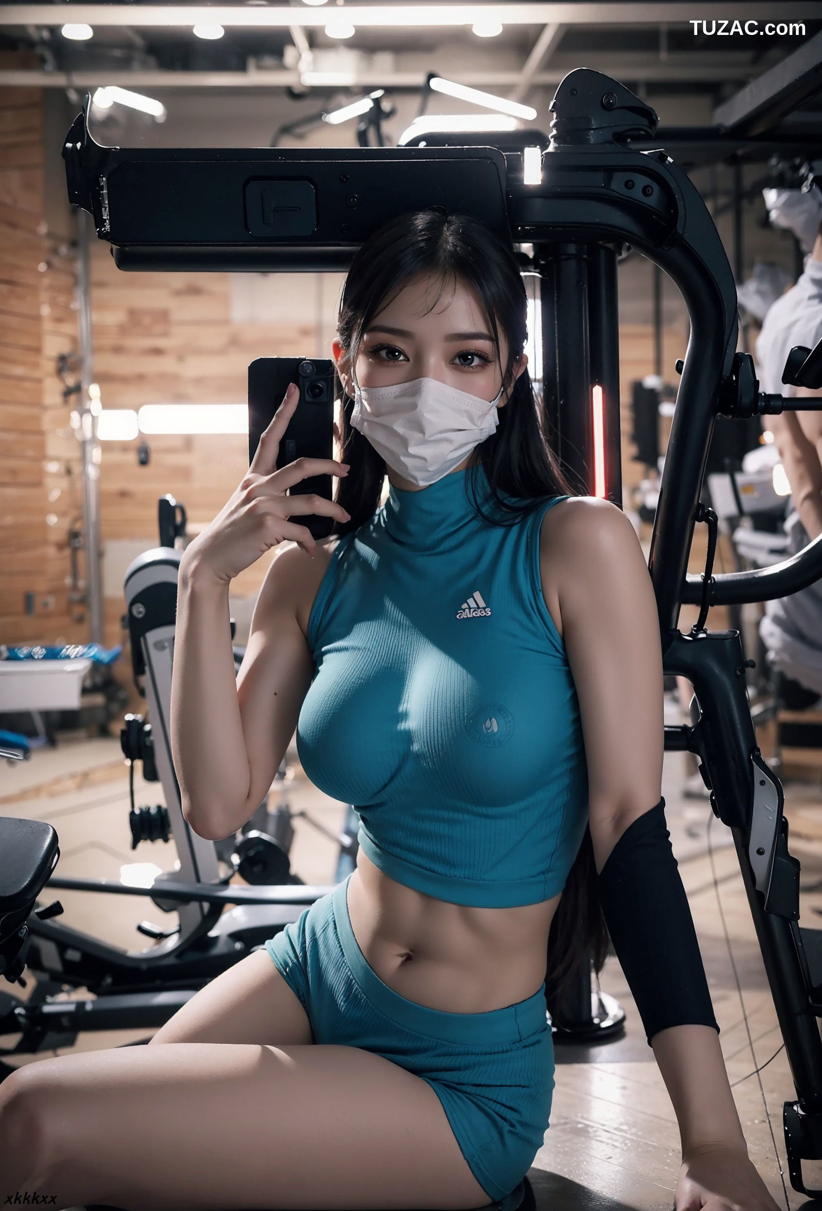 AI美女-机车美模-无圣光