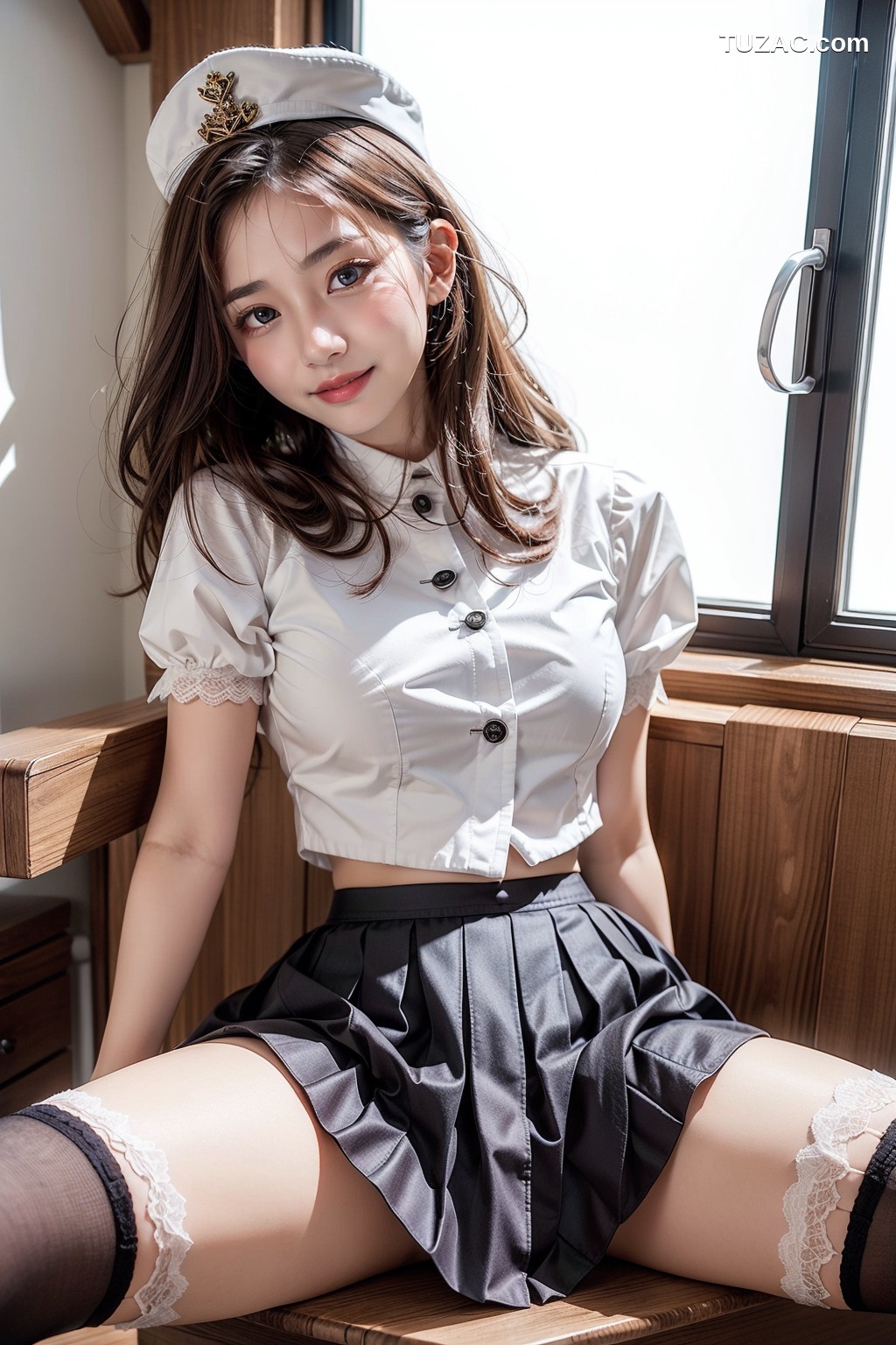 AI美女-海军帽女孩