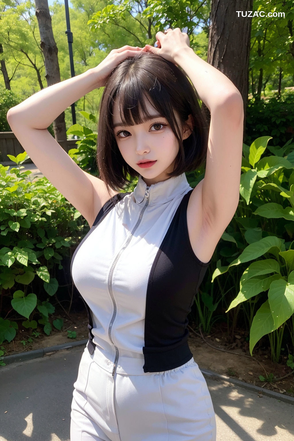 AI美女-短发巨乳-东方韵味