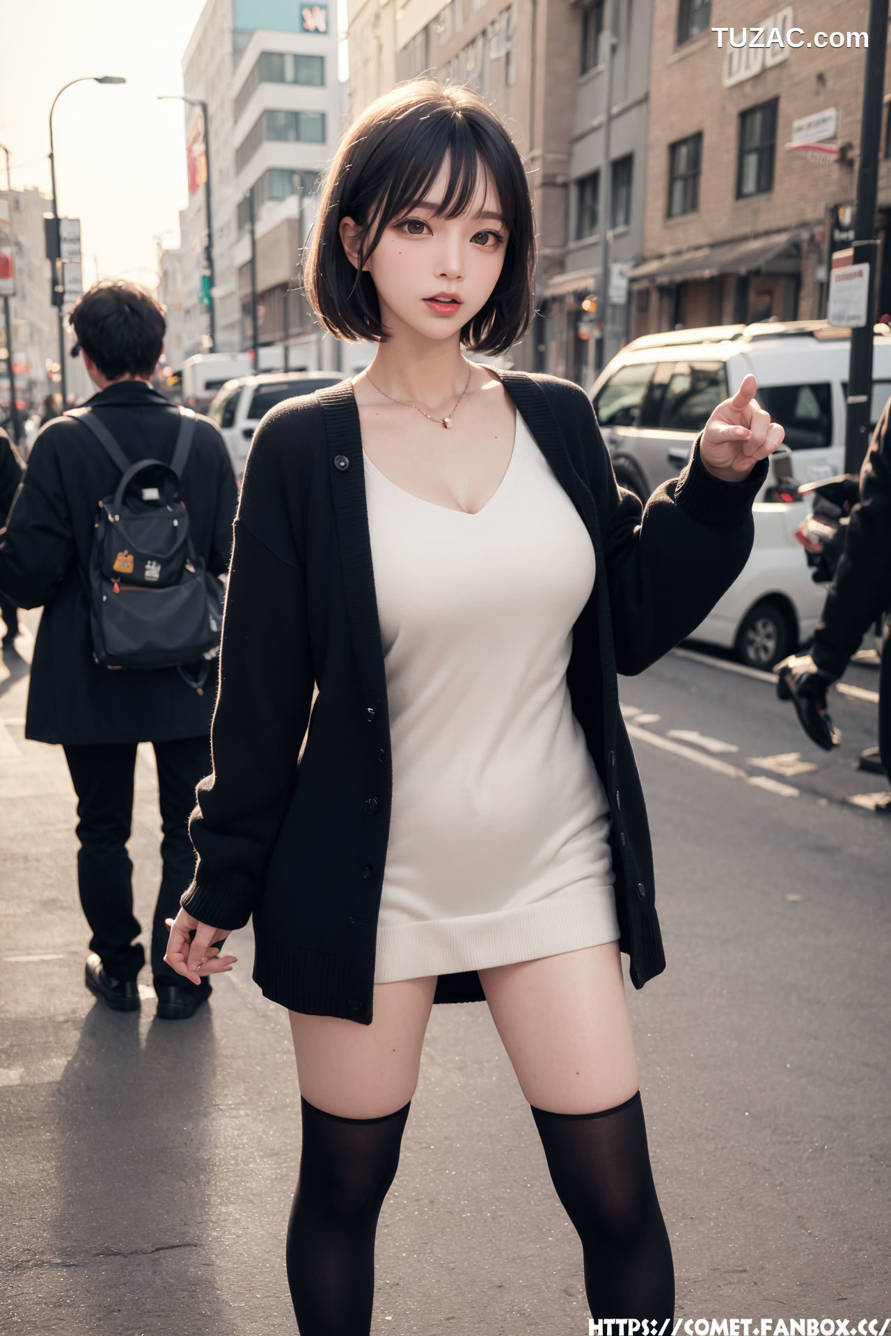 AI美女-短发巨乳-户外