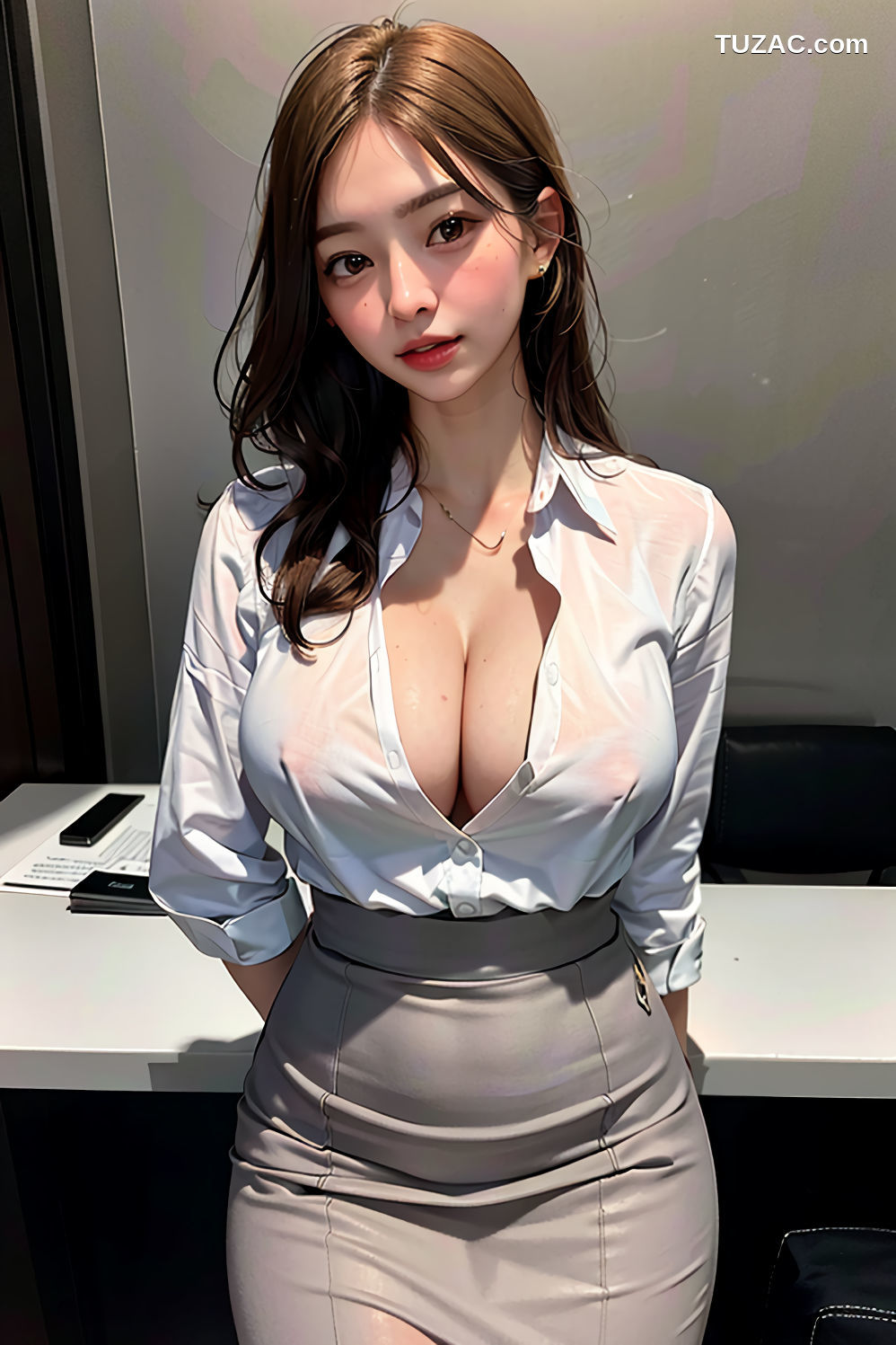 AI美女-童颜巨乳OL