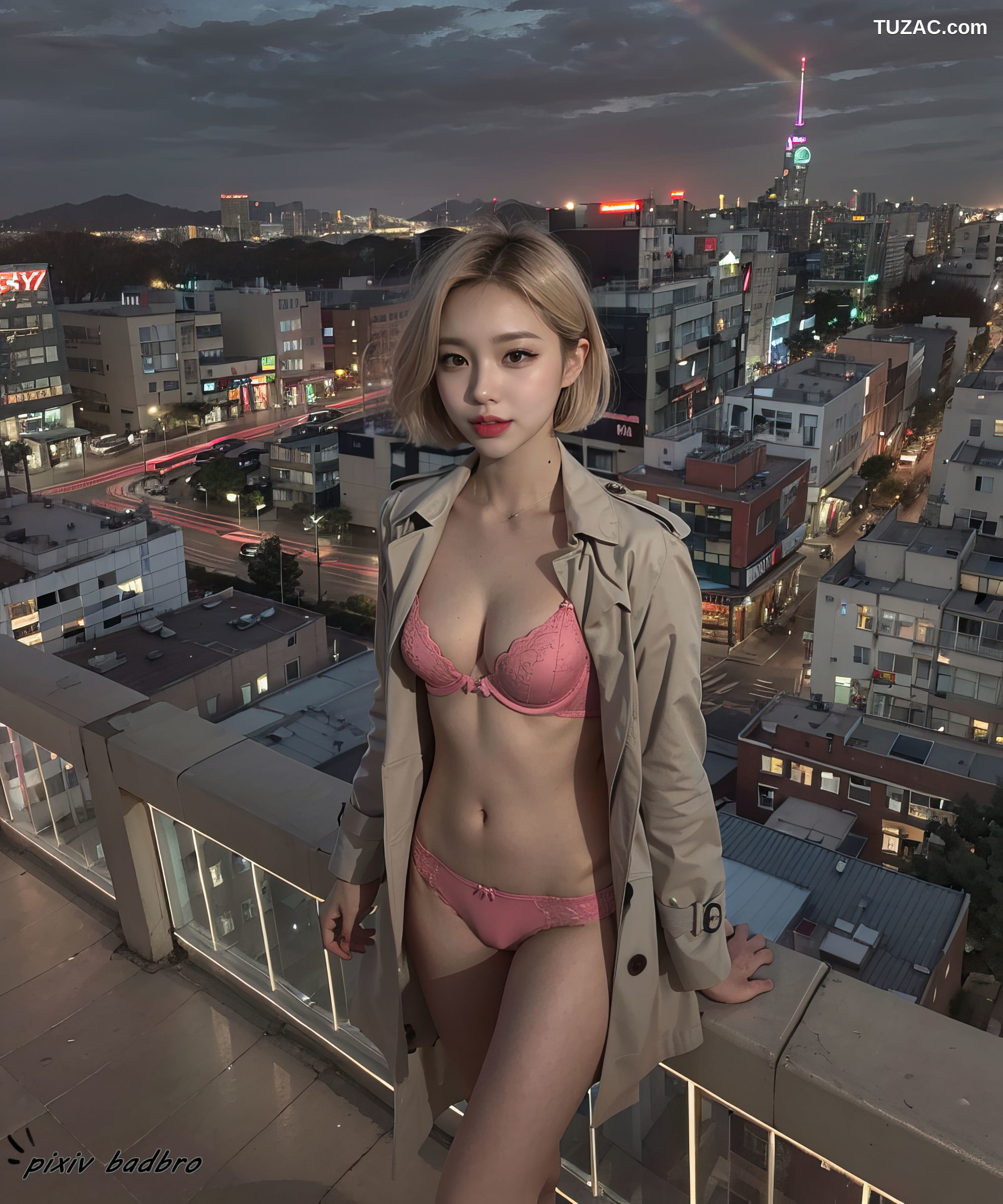 AI美女-街头-短发-金发-露出-street-hooker-exhibitionism-blonde-short-hair
