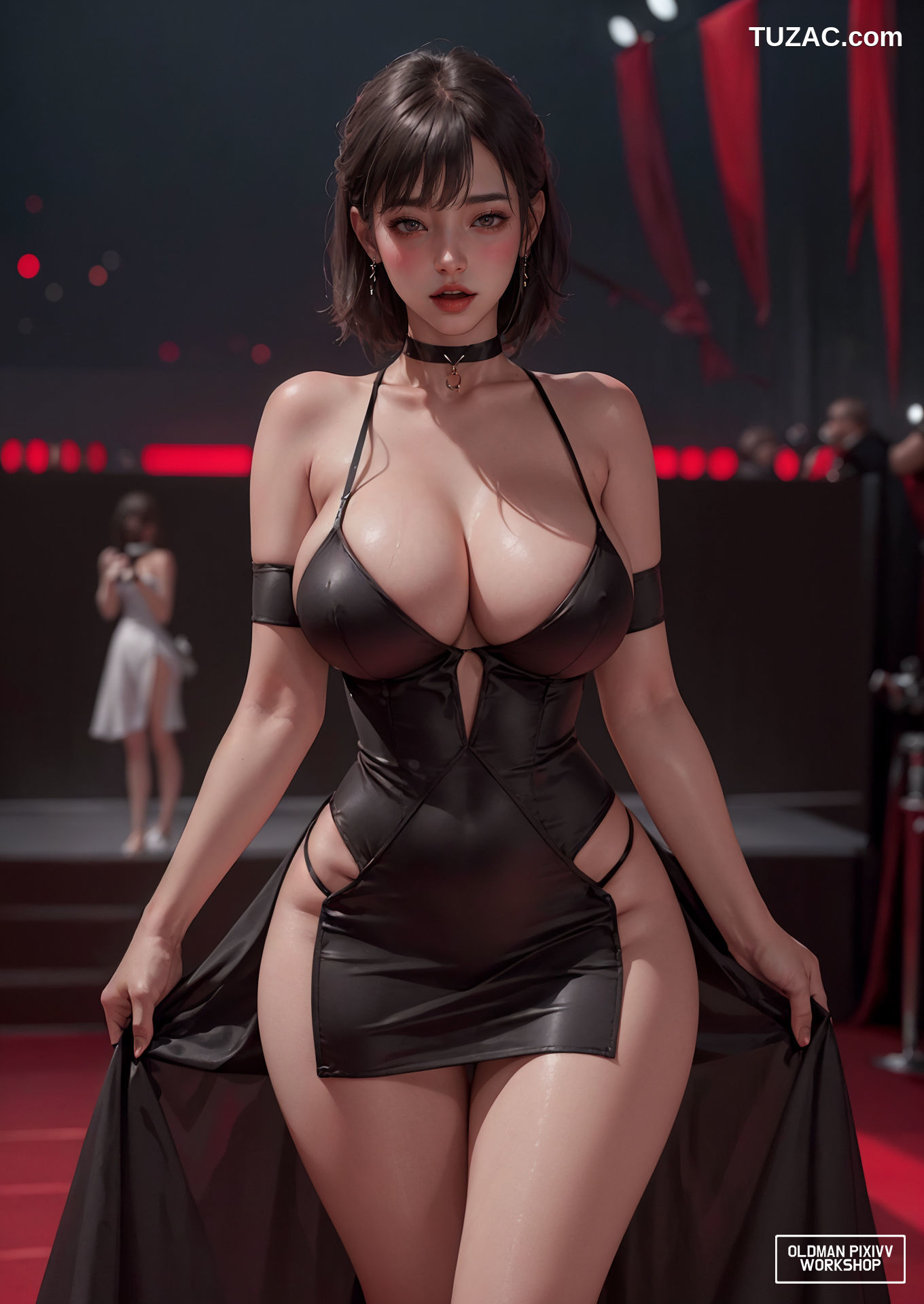 AI美女-走红毯的巨乳美女