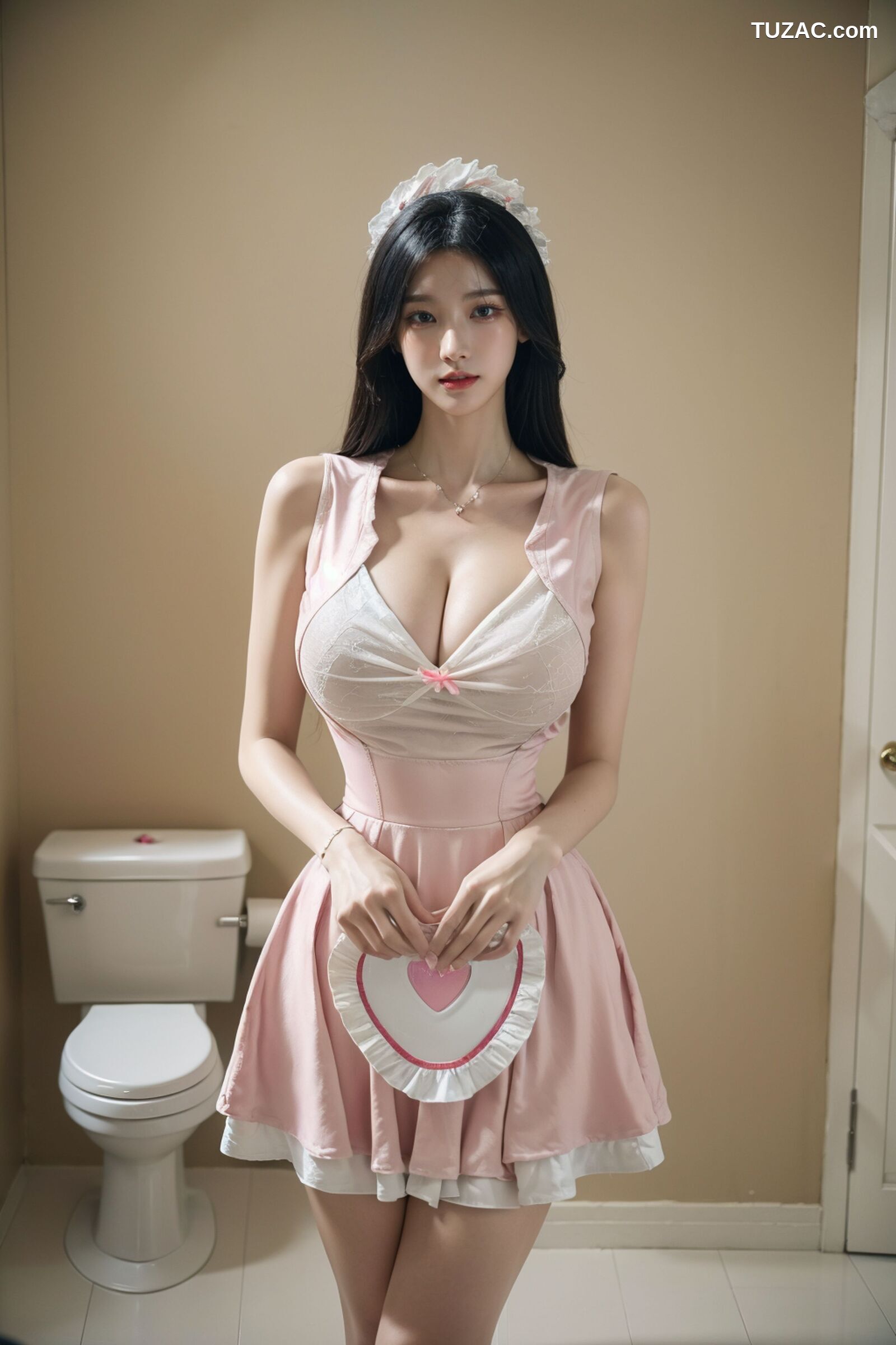 AI美女-超写实-卫生间粉裙女仆-18禁