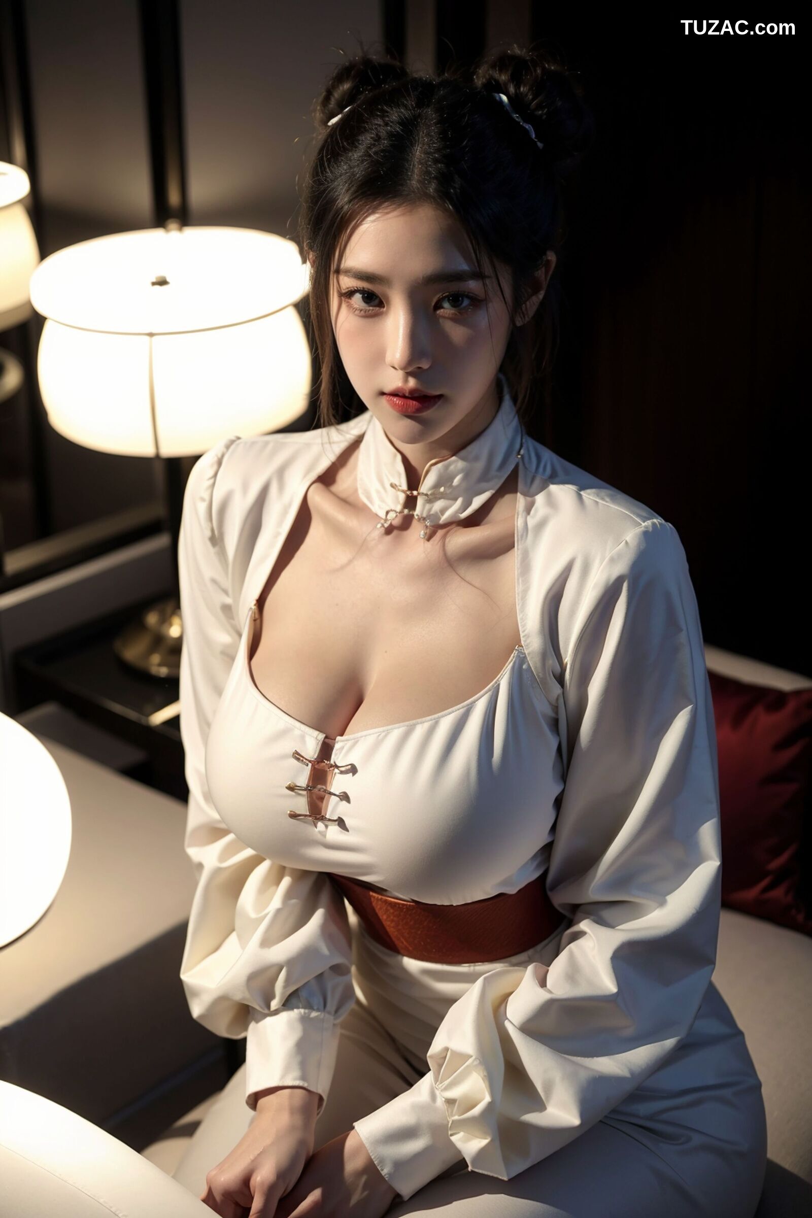 AI美女-超写实-古风白衣丫鬟-18禁