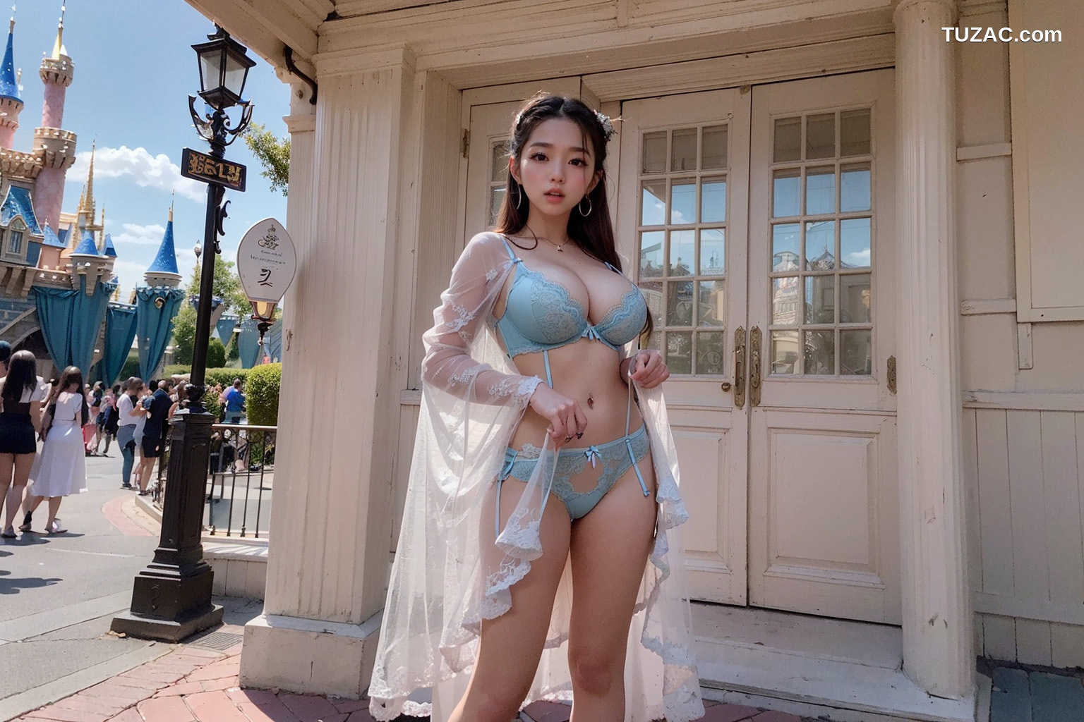 AI美女-超写实-户外内衣