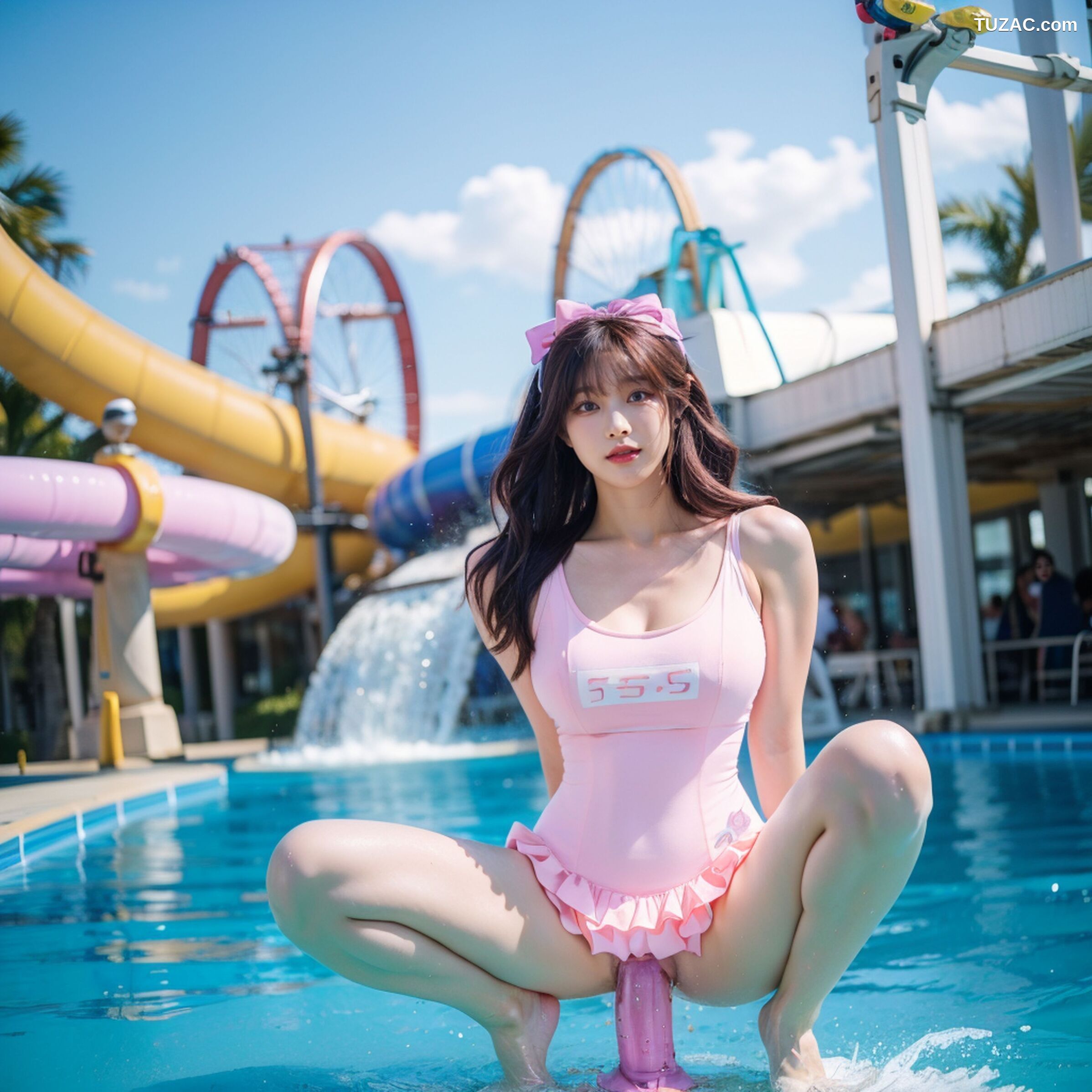 AI美女-超写实-泳池死库水美女-18禁