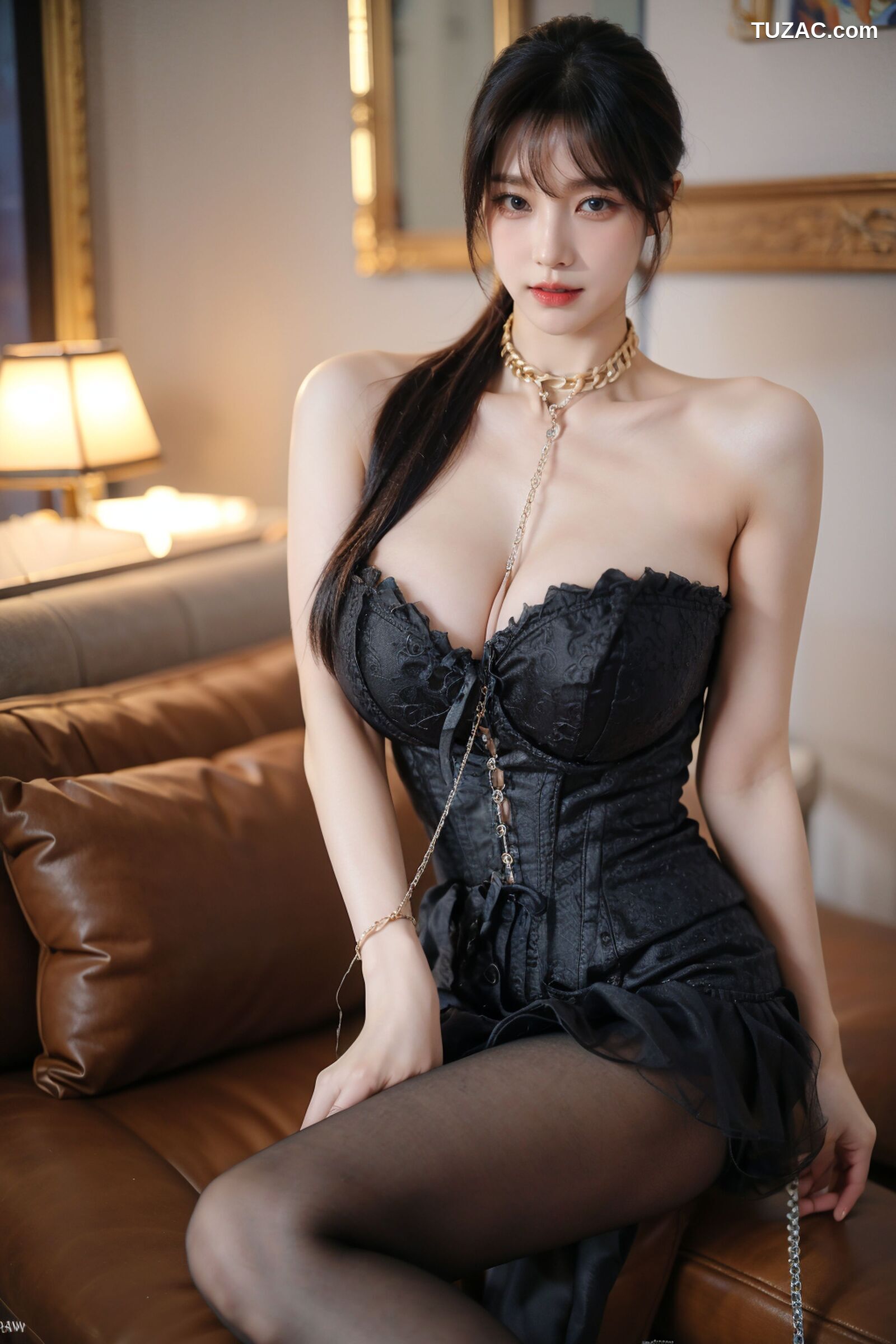 AI美女-超写实-海边城市街拍情趣黑皮衣长皮靴黑丝-18禁