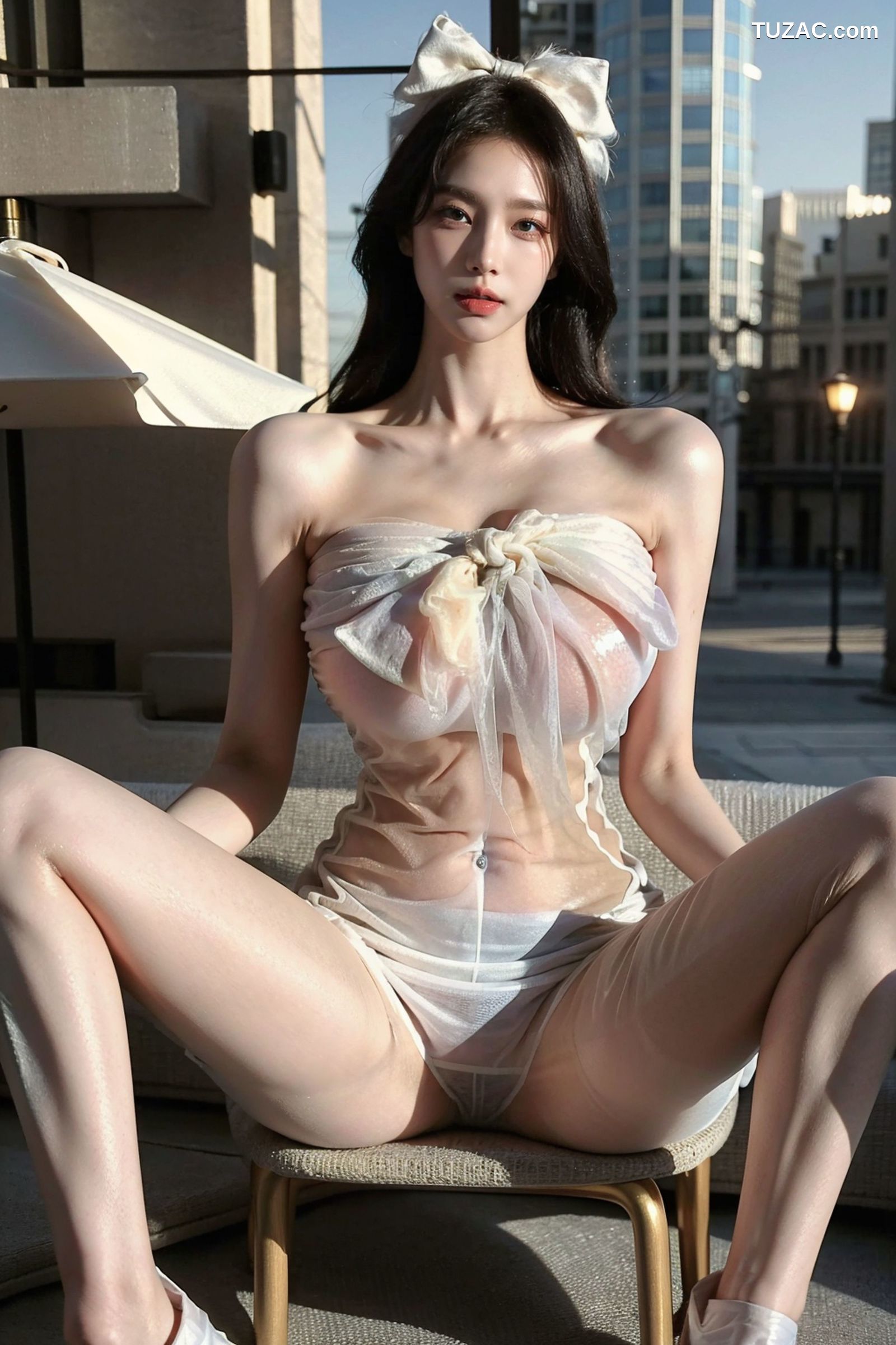 AI美女-超写实-白纱透视内衣