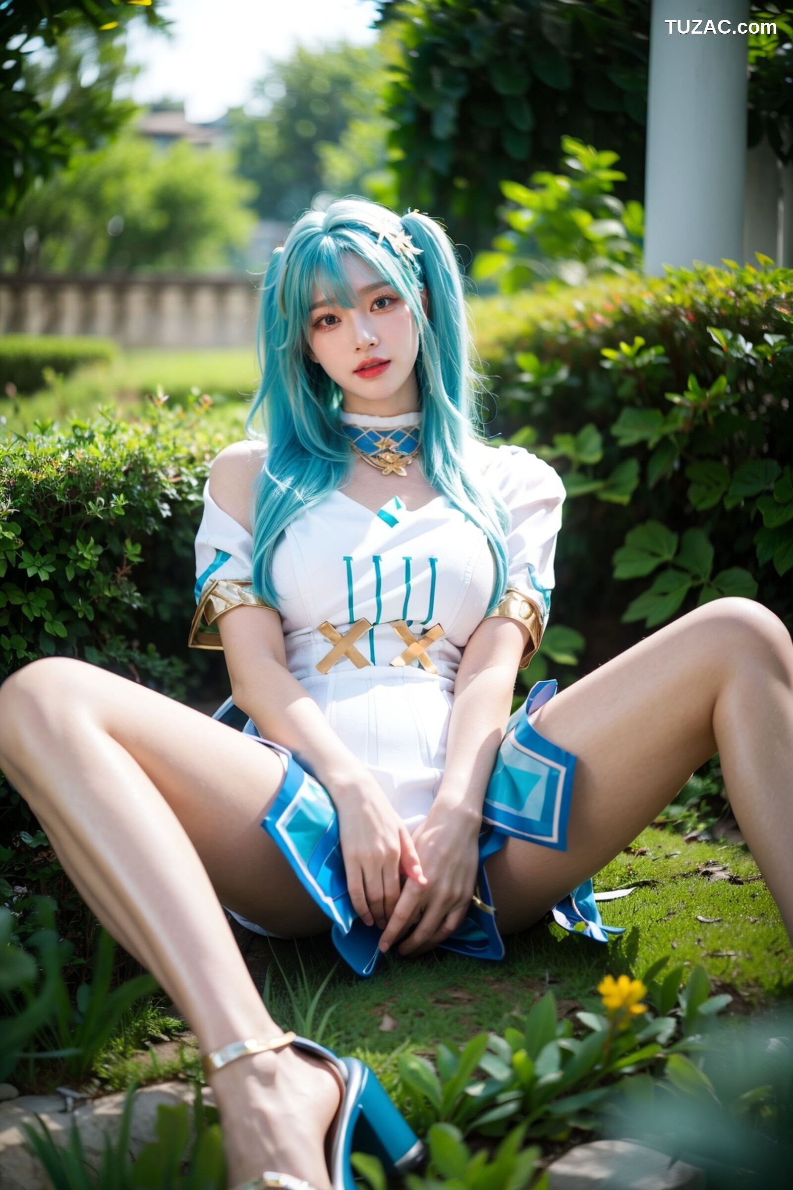 AI美女-超写实-绿发双马尾美女-18禁