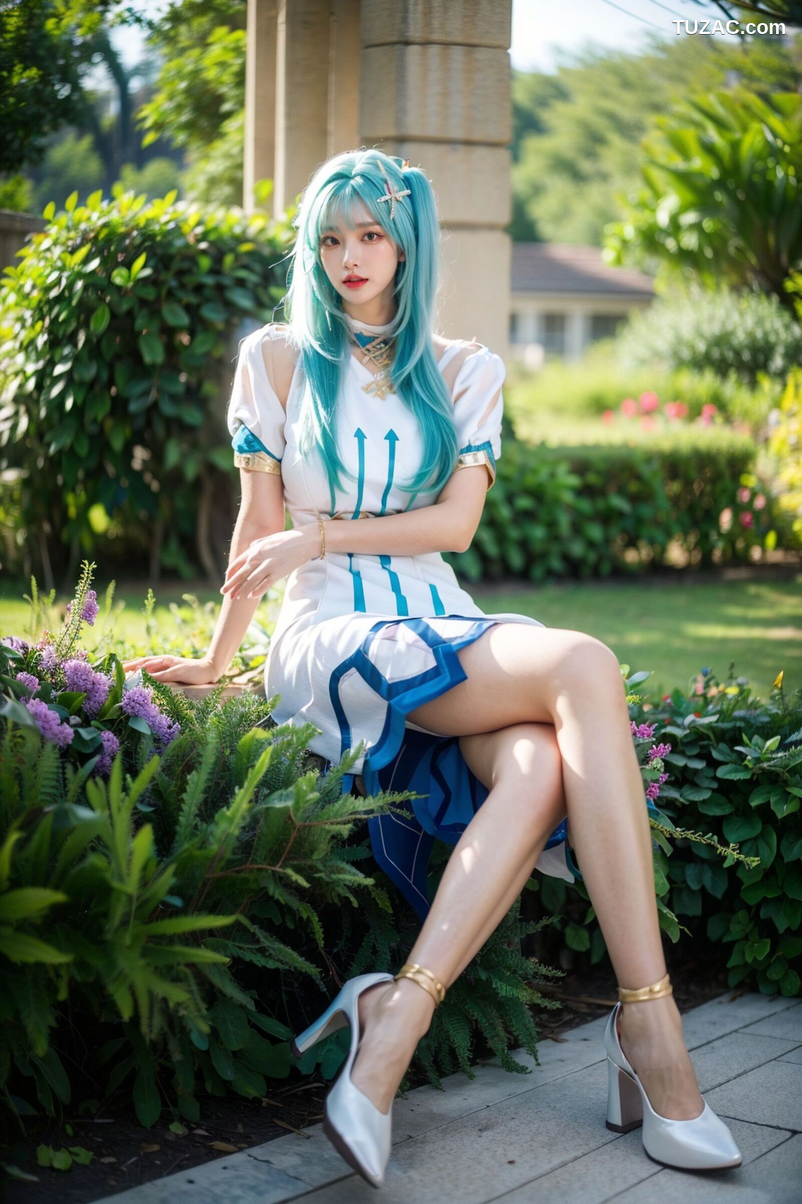 AI美女-超写实-绿发双马尾美女-18禁