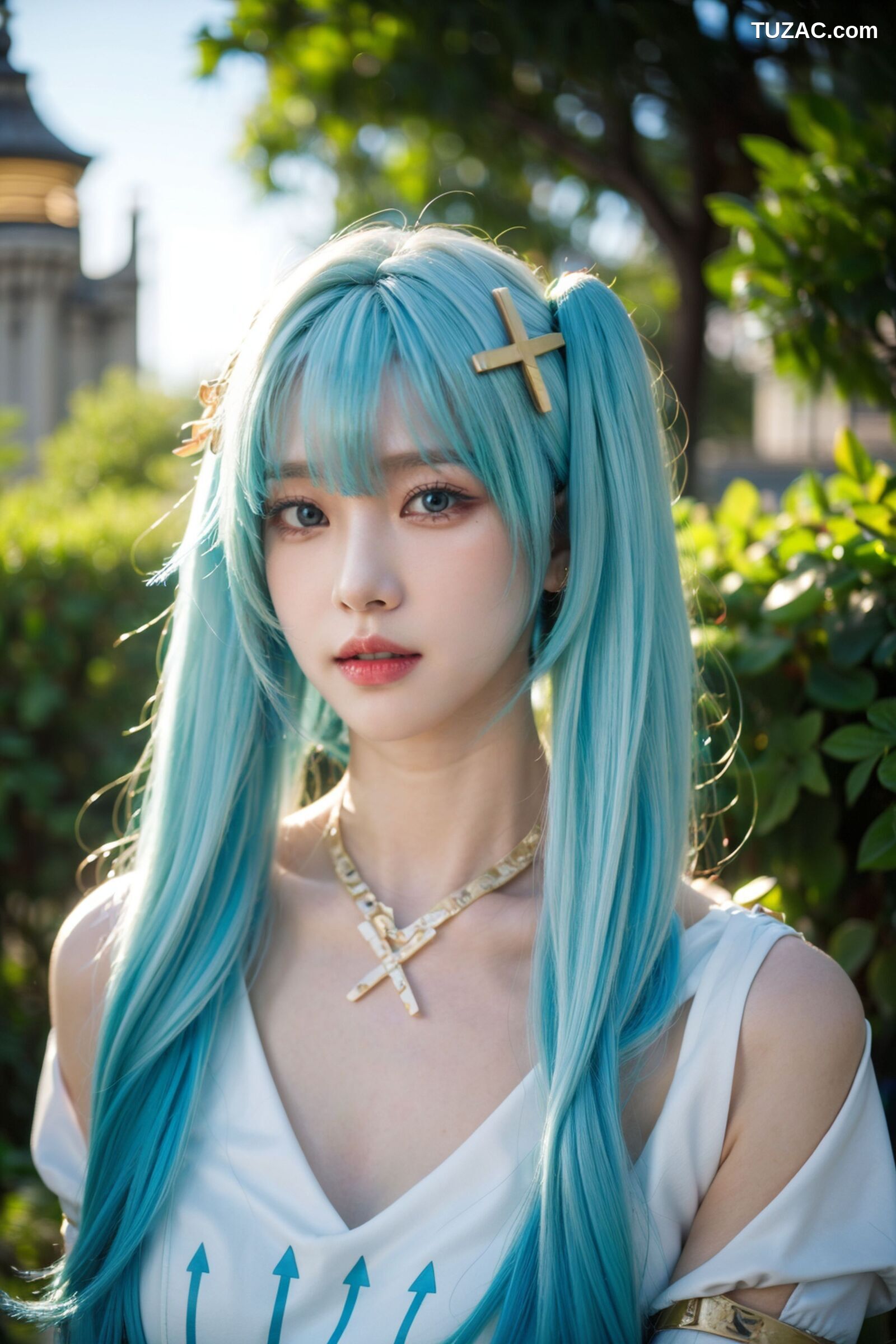 AI美女-超写实-绿发双马尾美女-18禁