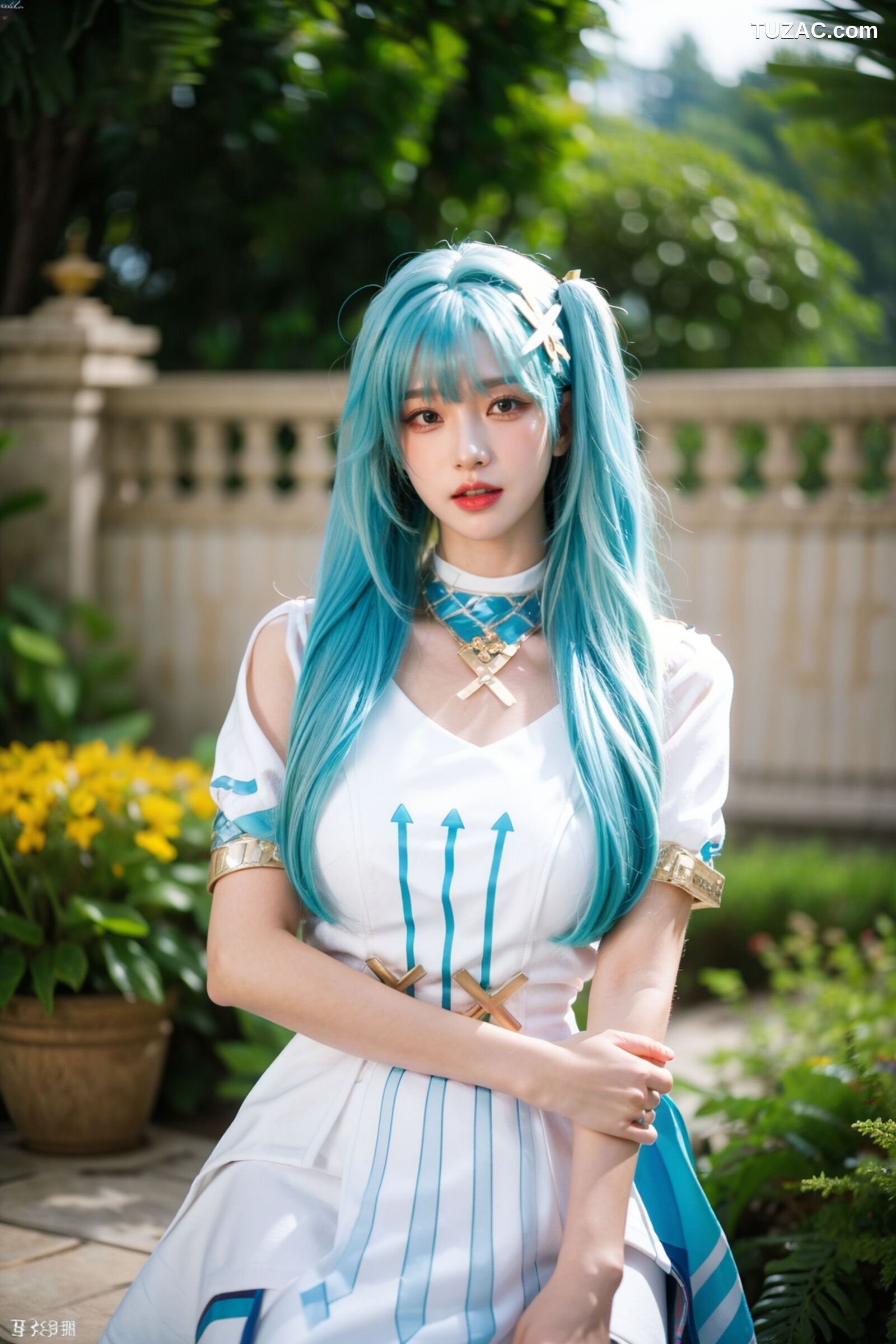 AI美女-超写实-绿发双马尾美女-18禁