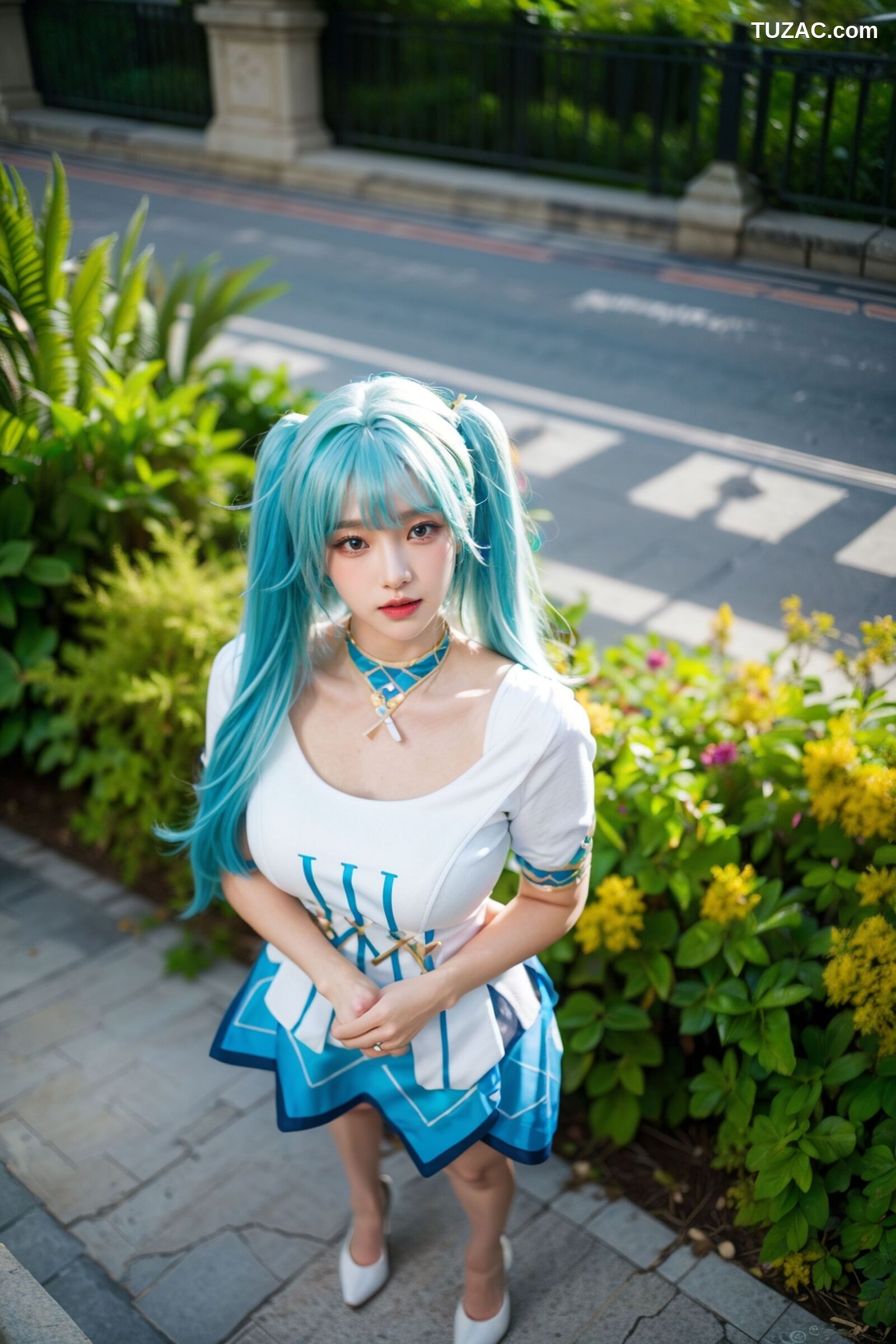 AI美女-超写实-绿发双马尾美女-18禁