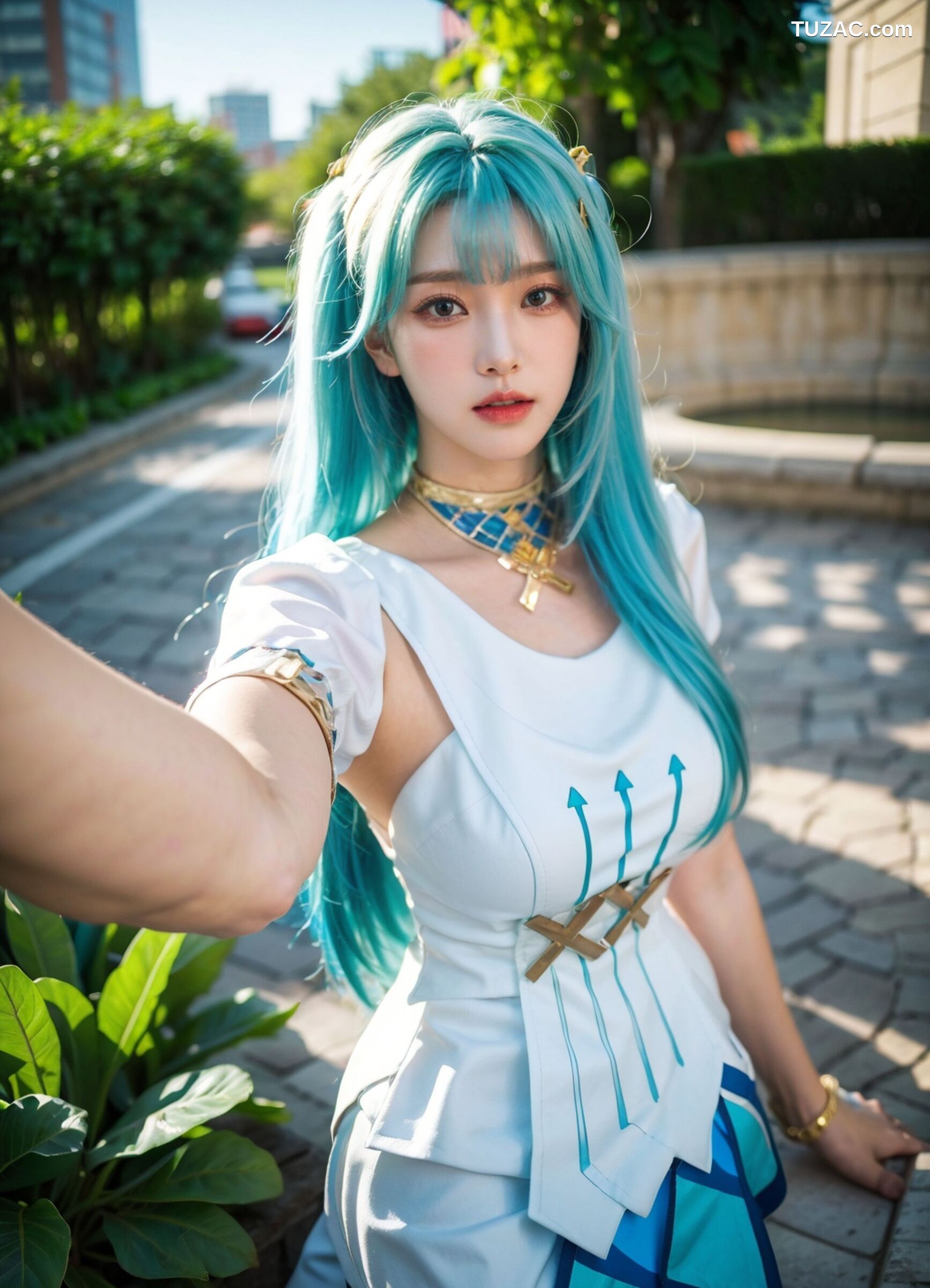 AI美女-超写实-绿发双马尾美女-18禁