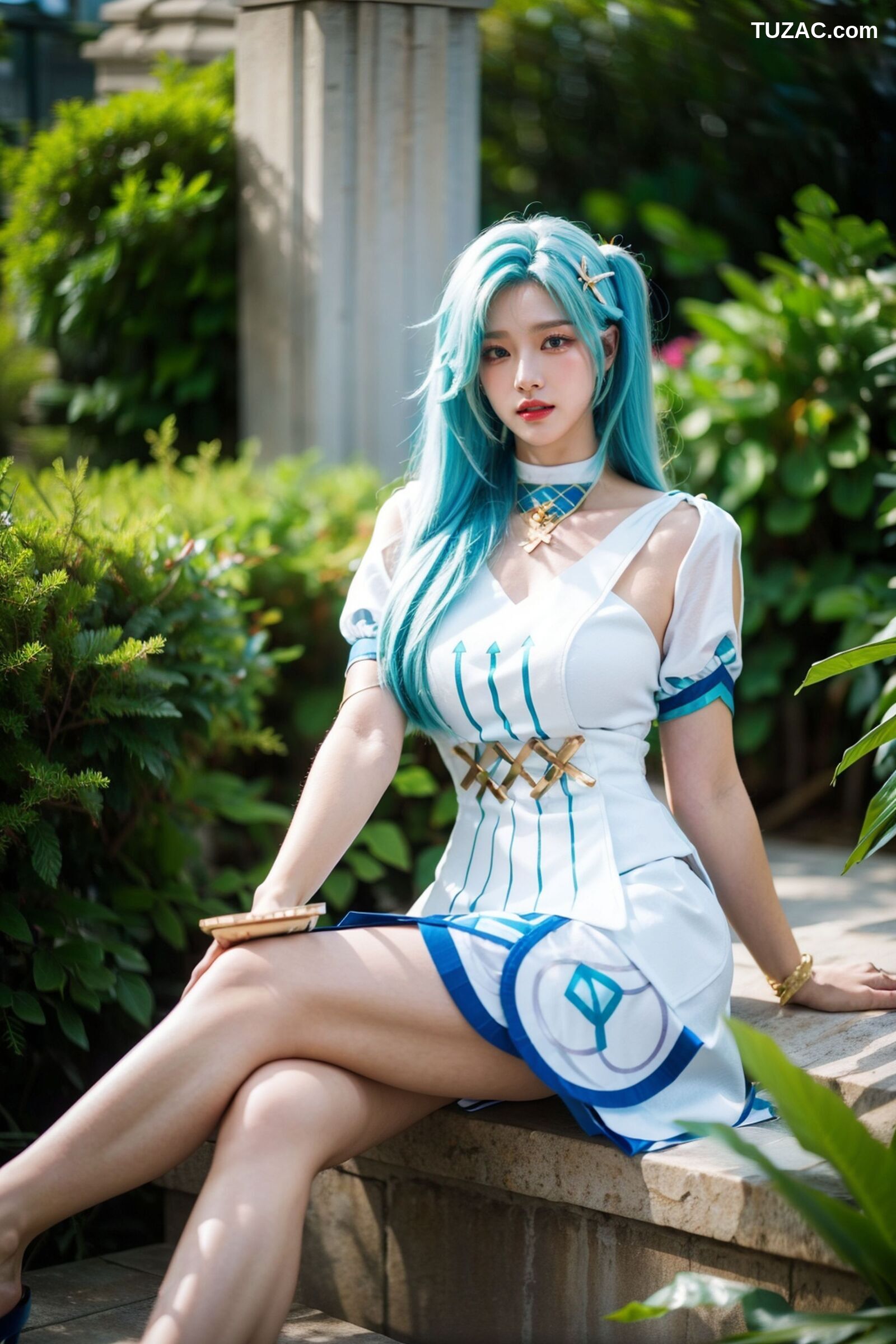 AI美女-超写实-绿发双马尾美女-18禁