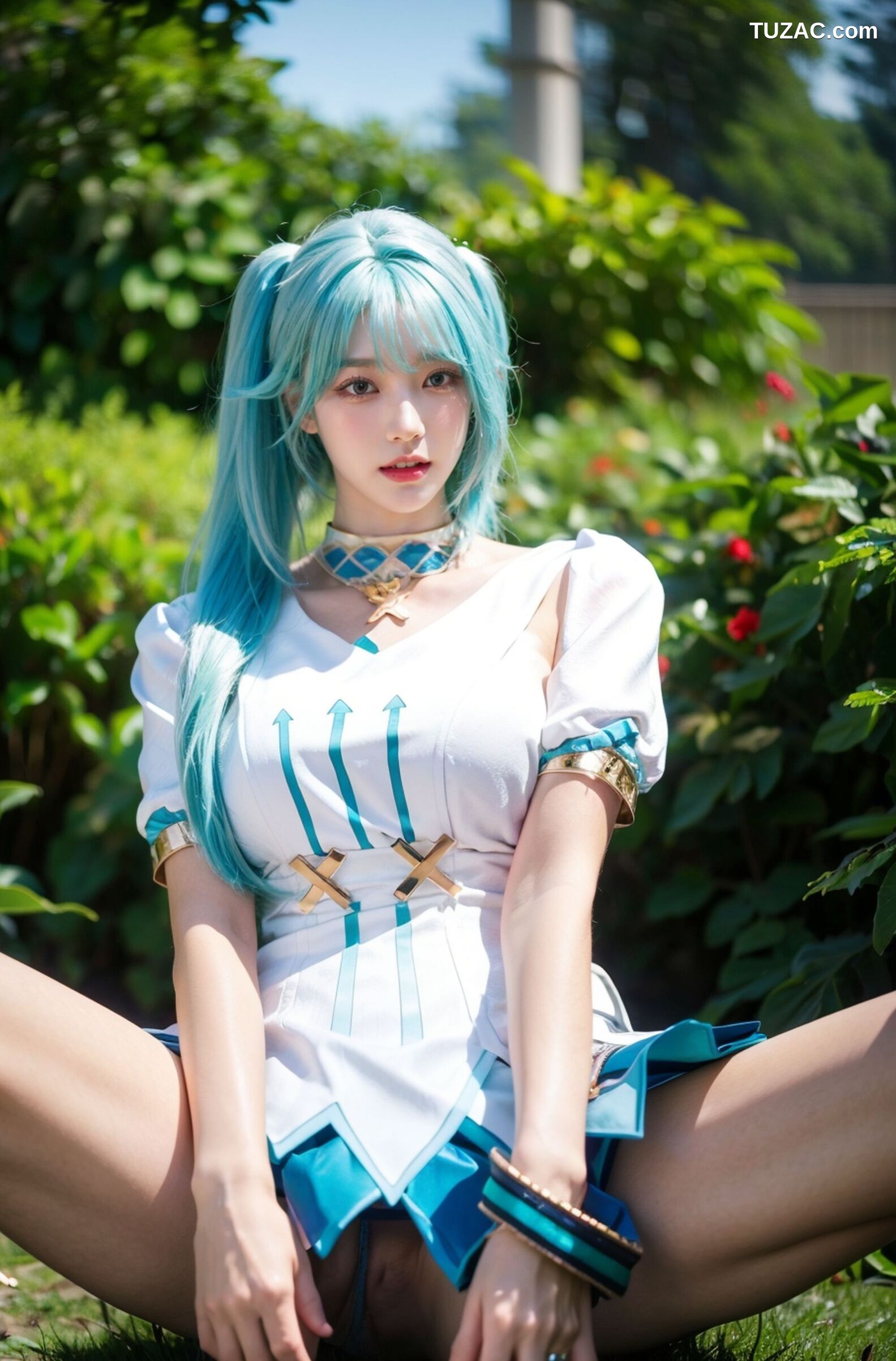 AI美女-超写实-绿发双马尾美女-18禁