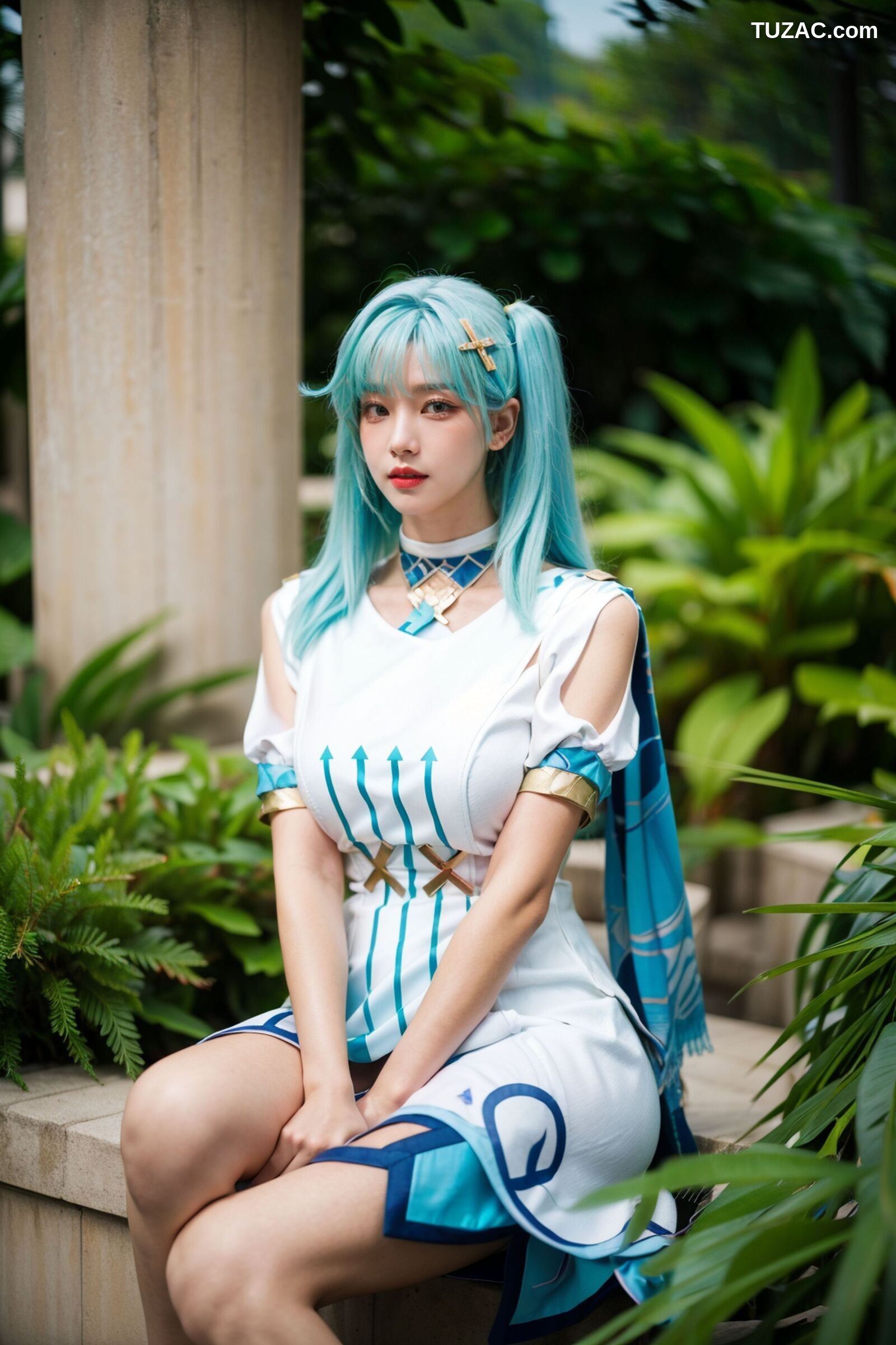 AI美女-超写实-绿发双马尾美女-18禁