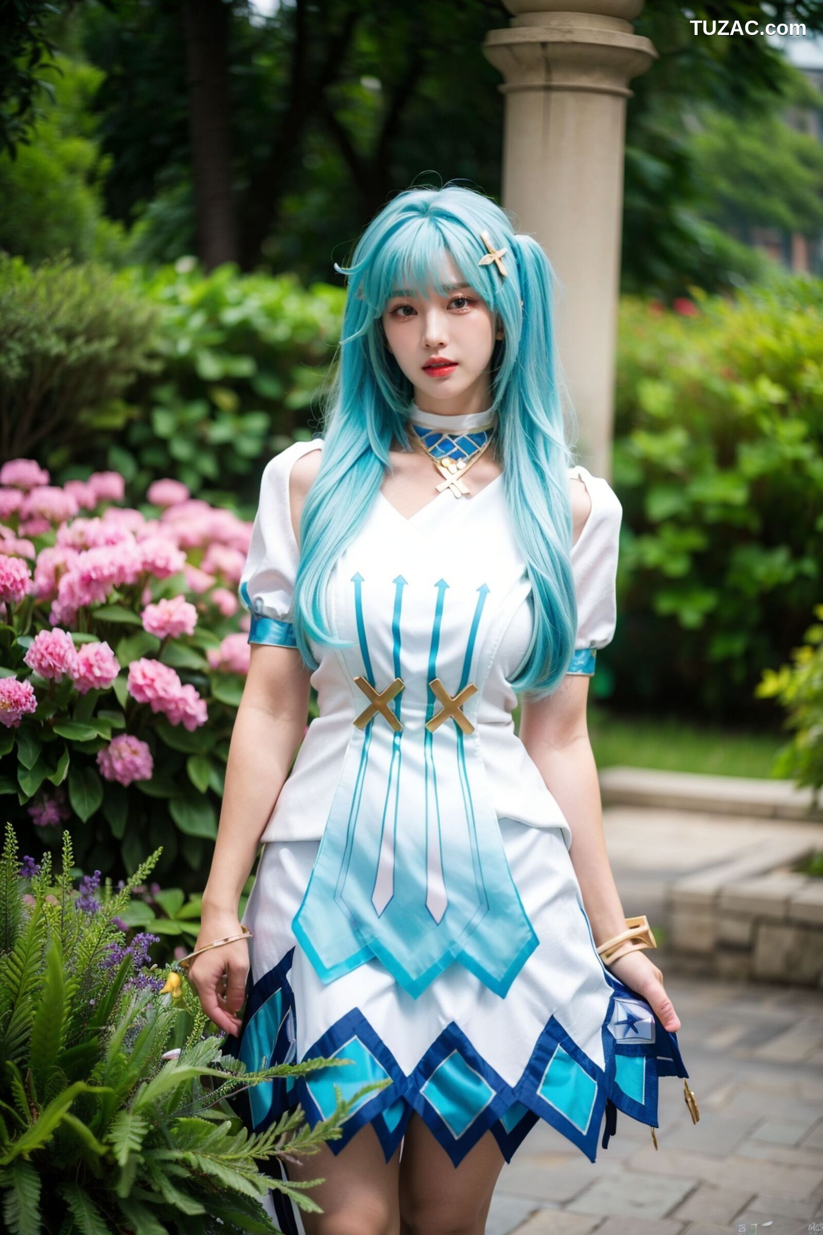 AI美女-超写实-绿发双马尾美女-18禁