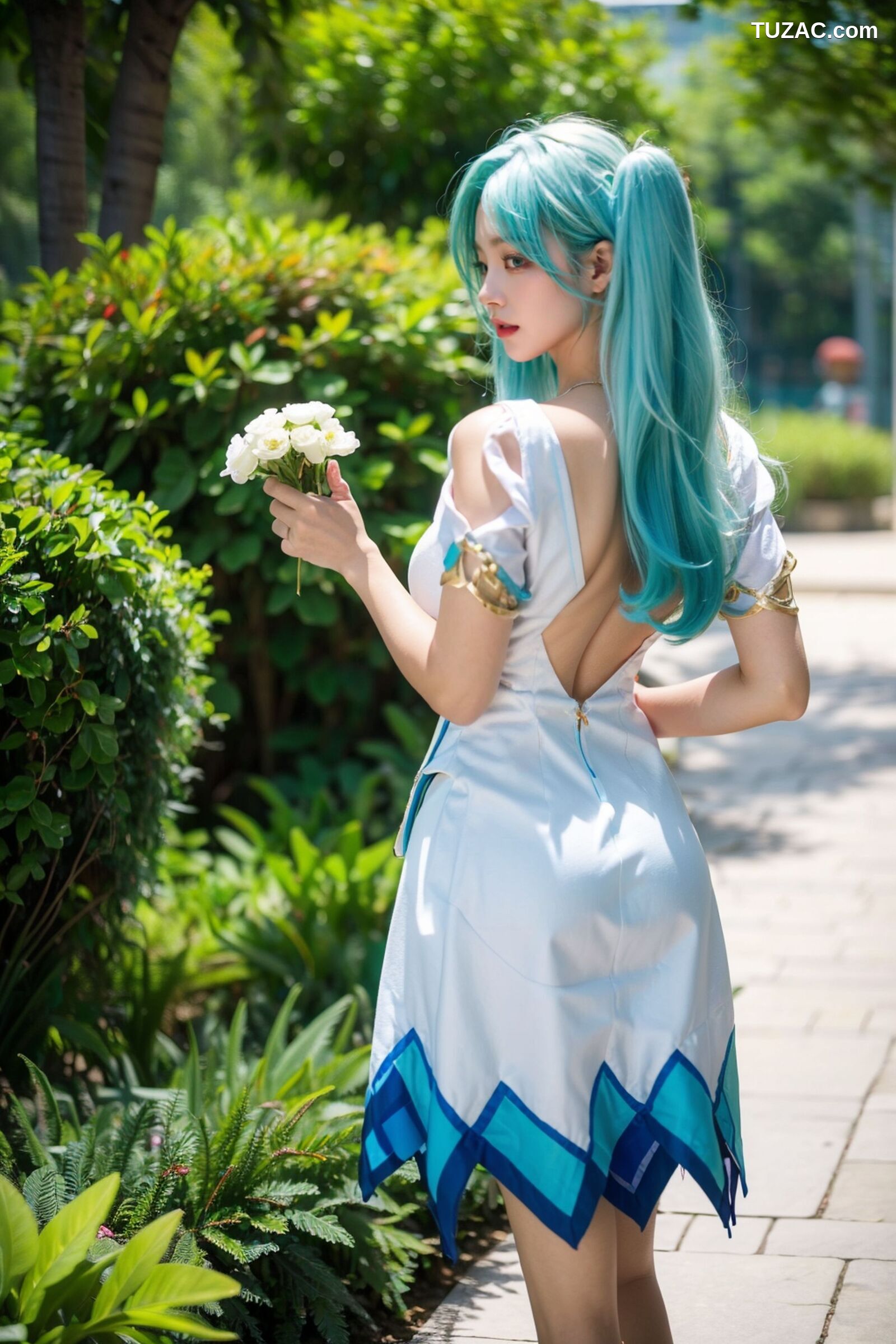 AI美女-超写实-绿发双马尾美女-18禁