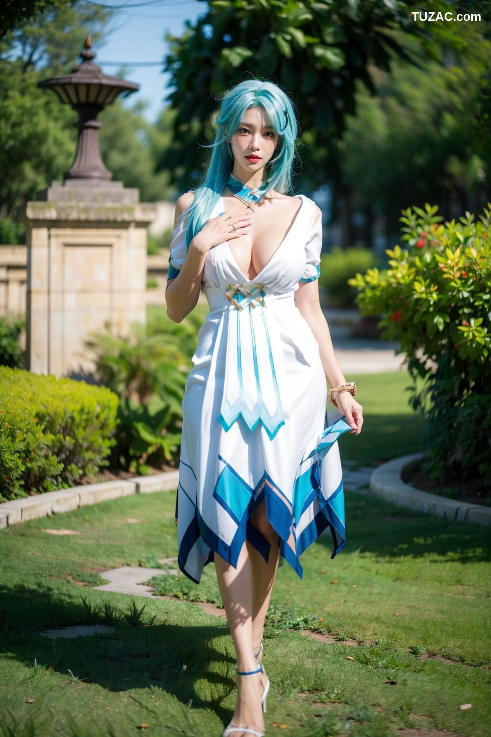 AI美女-超写实-绿发双马尾美女-18禁