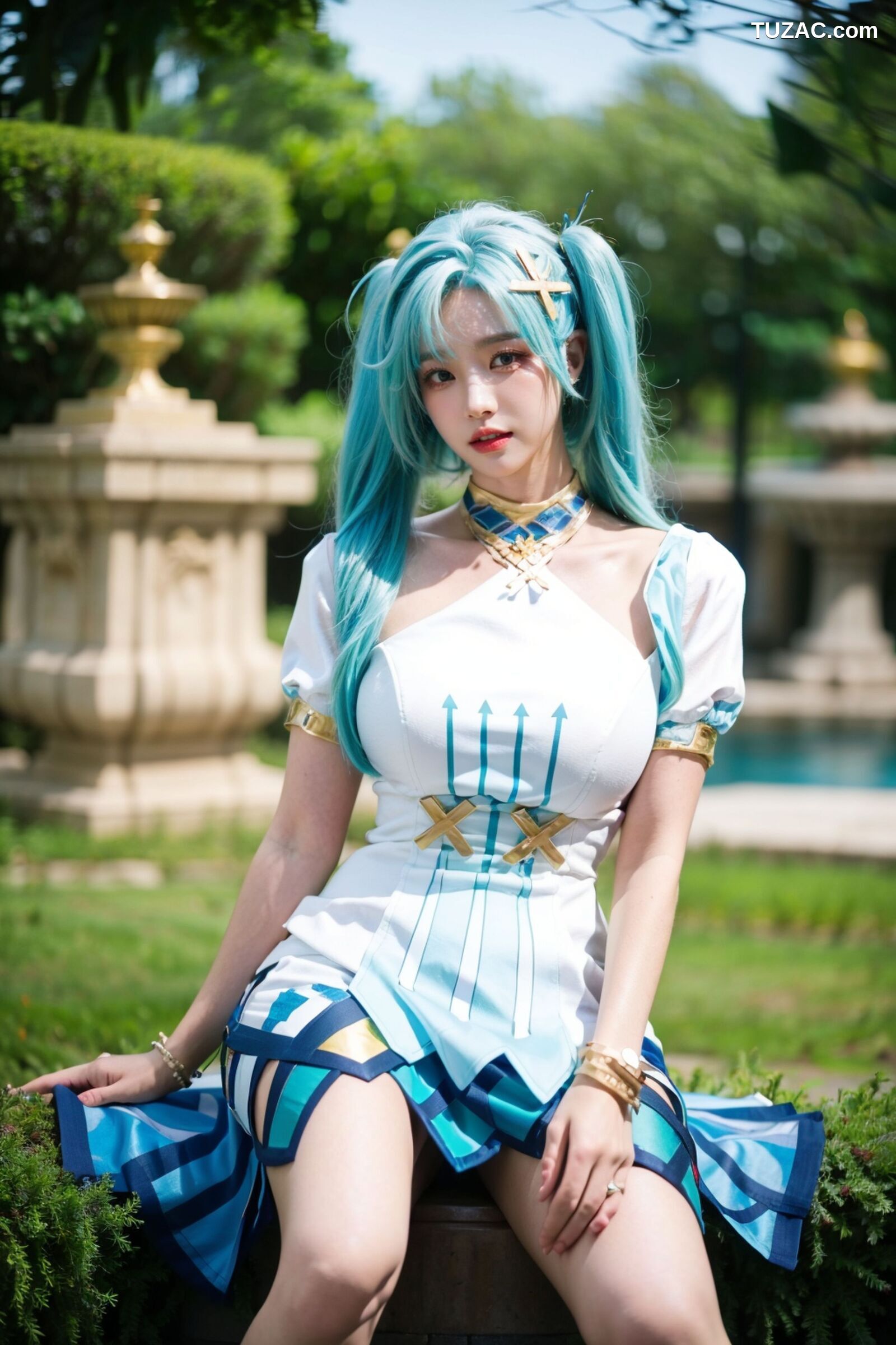 AI美女-超写实-绿发双马尾美女-18禁