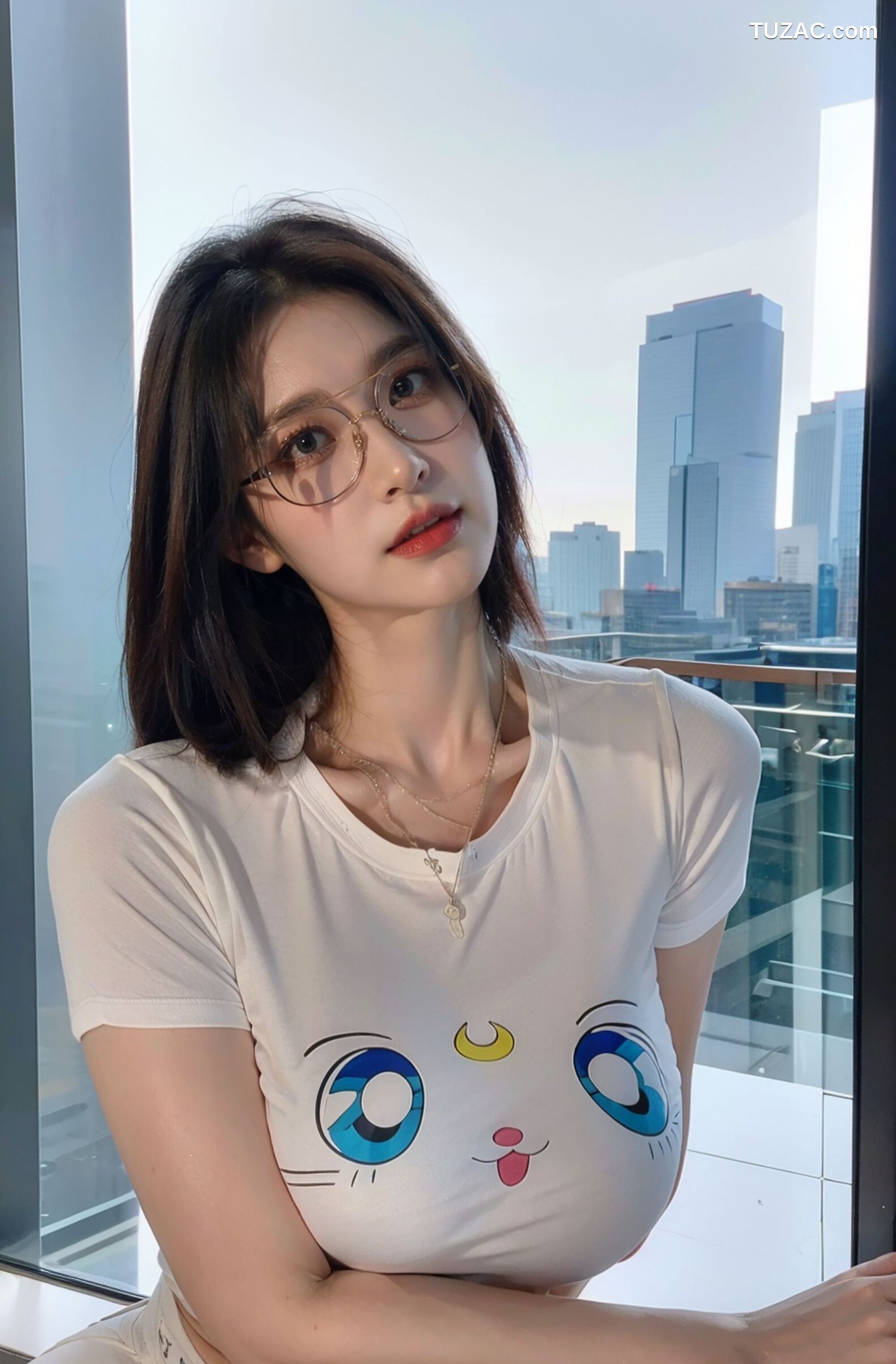 AI美女-超写实-美少女战士-白猫露娜T恤-18禁