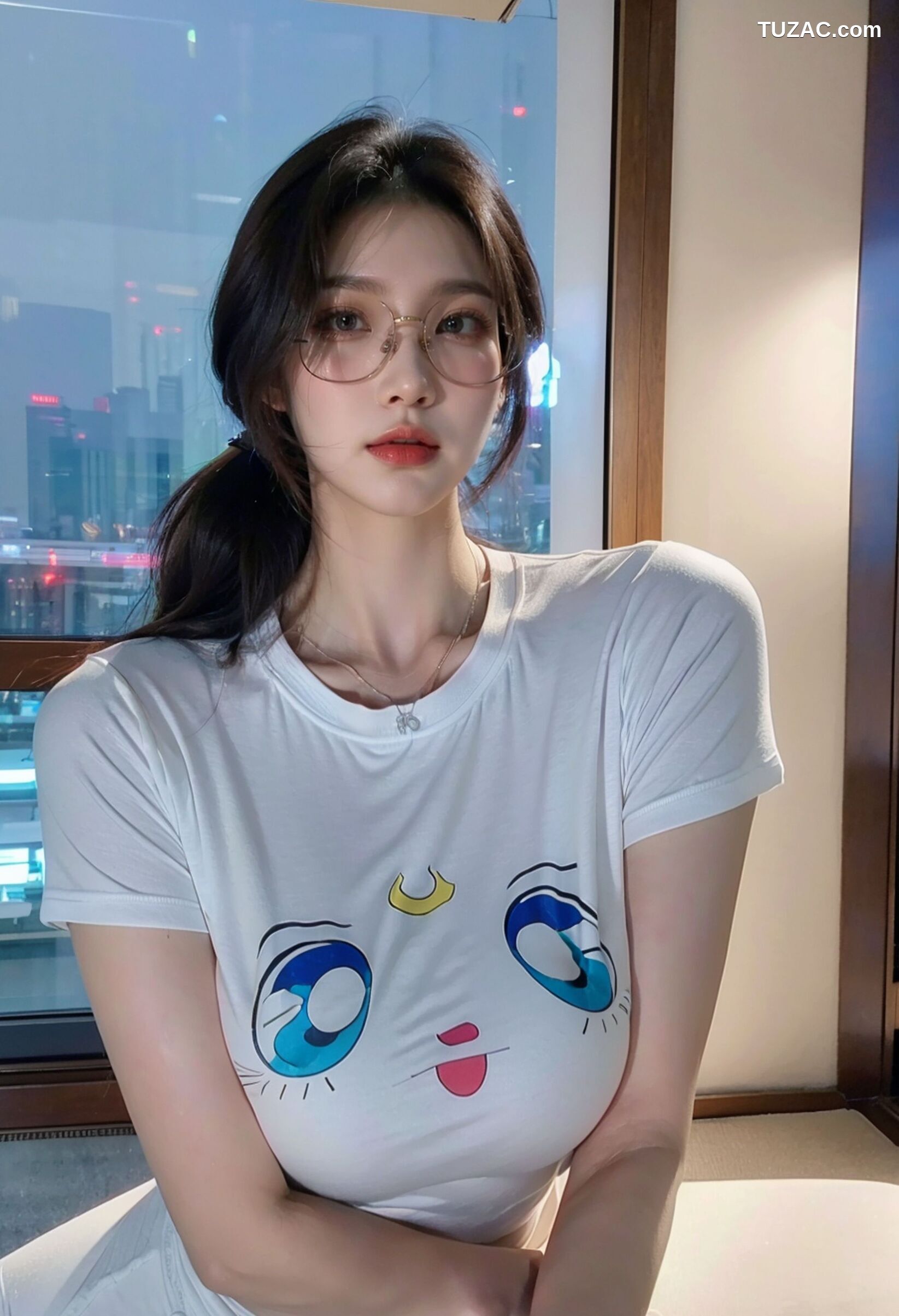 AI美女-超写实-美少女战士-白猫露娜T恤-18禁