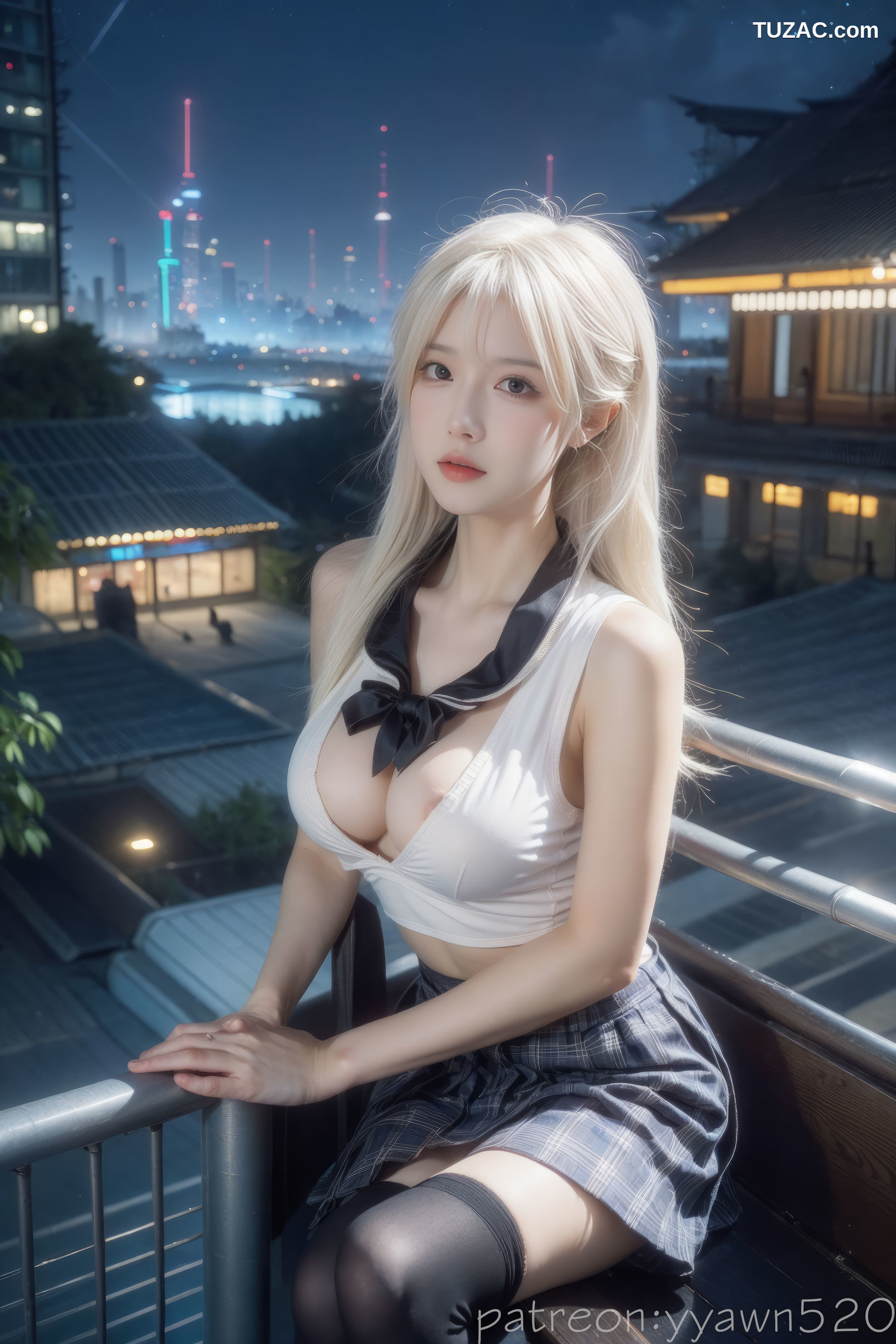 AI美女-银发美少女