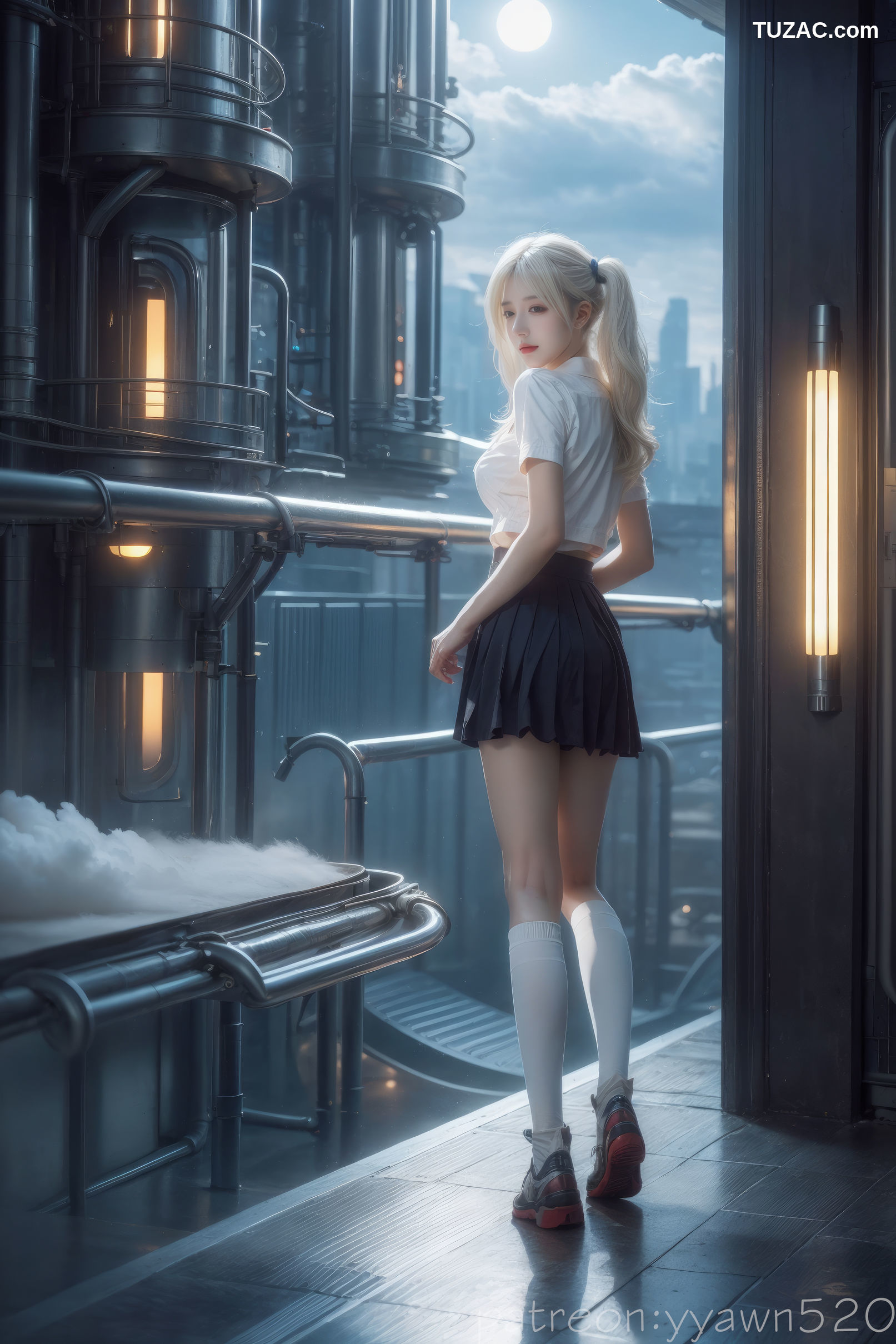 AI美女-银发美少女