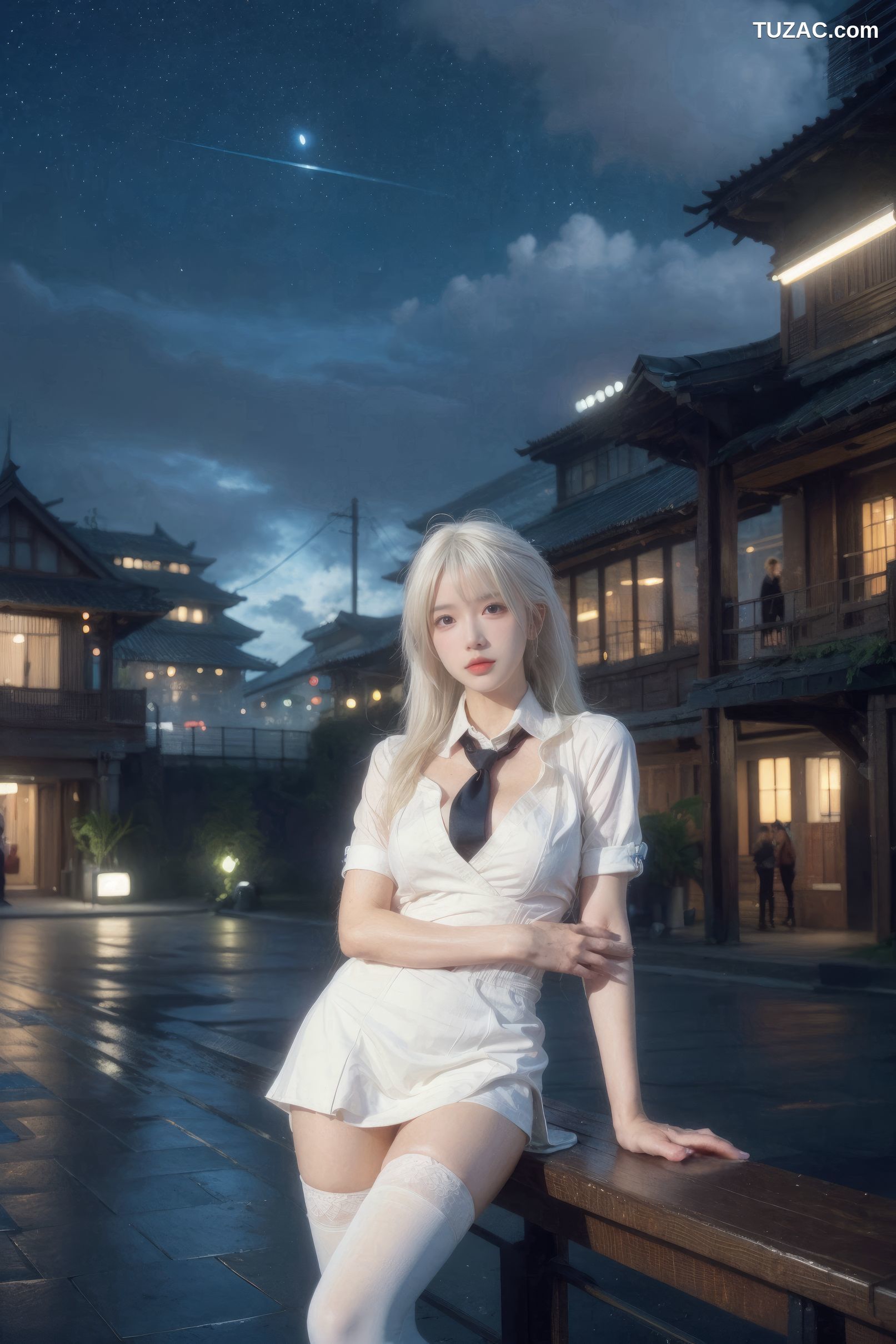 AI美女-银发美少女