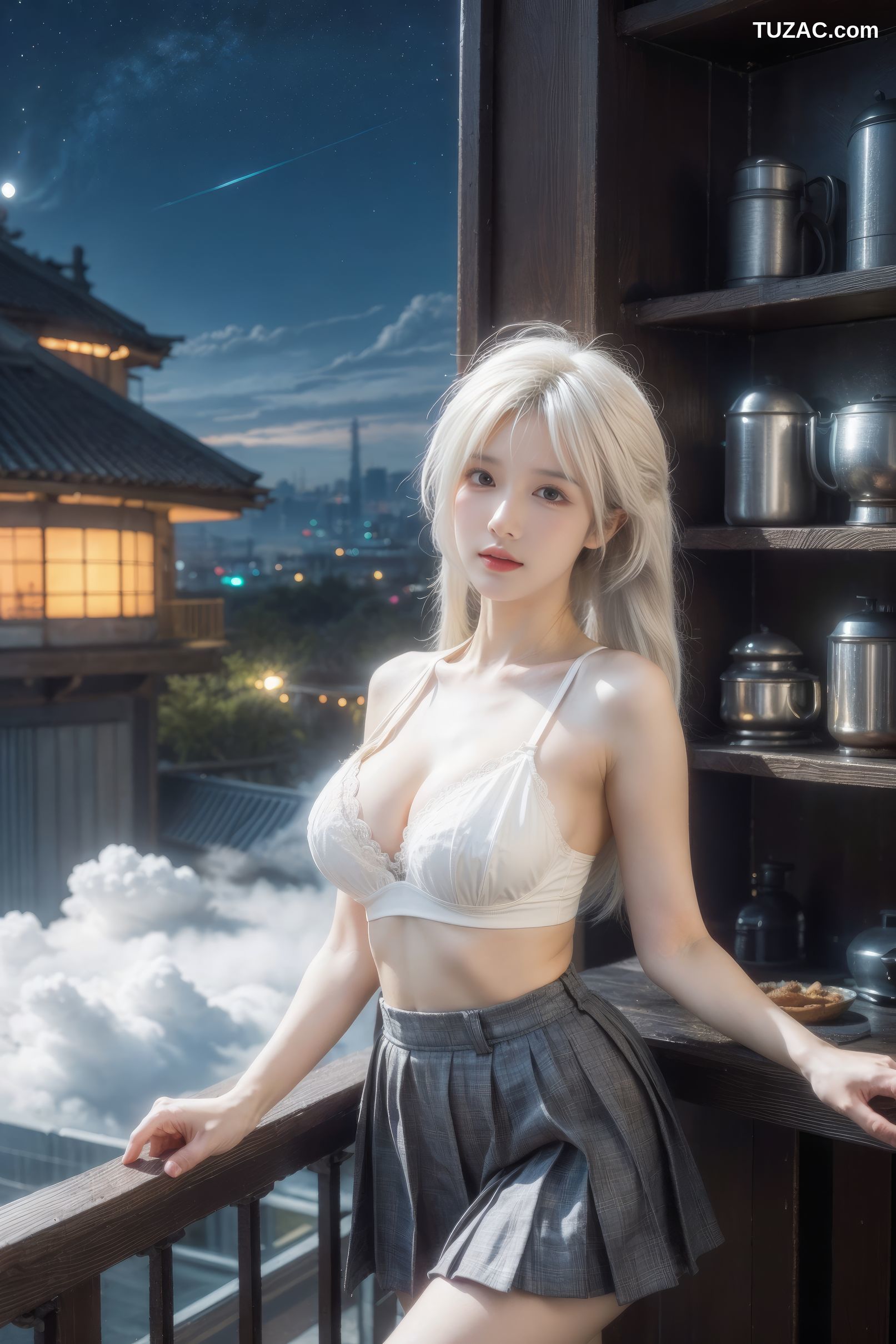 AI美女-银发美少女