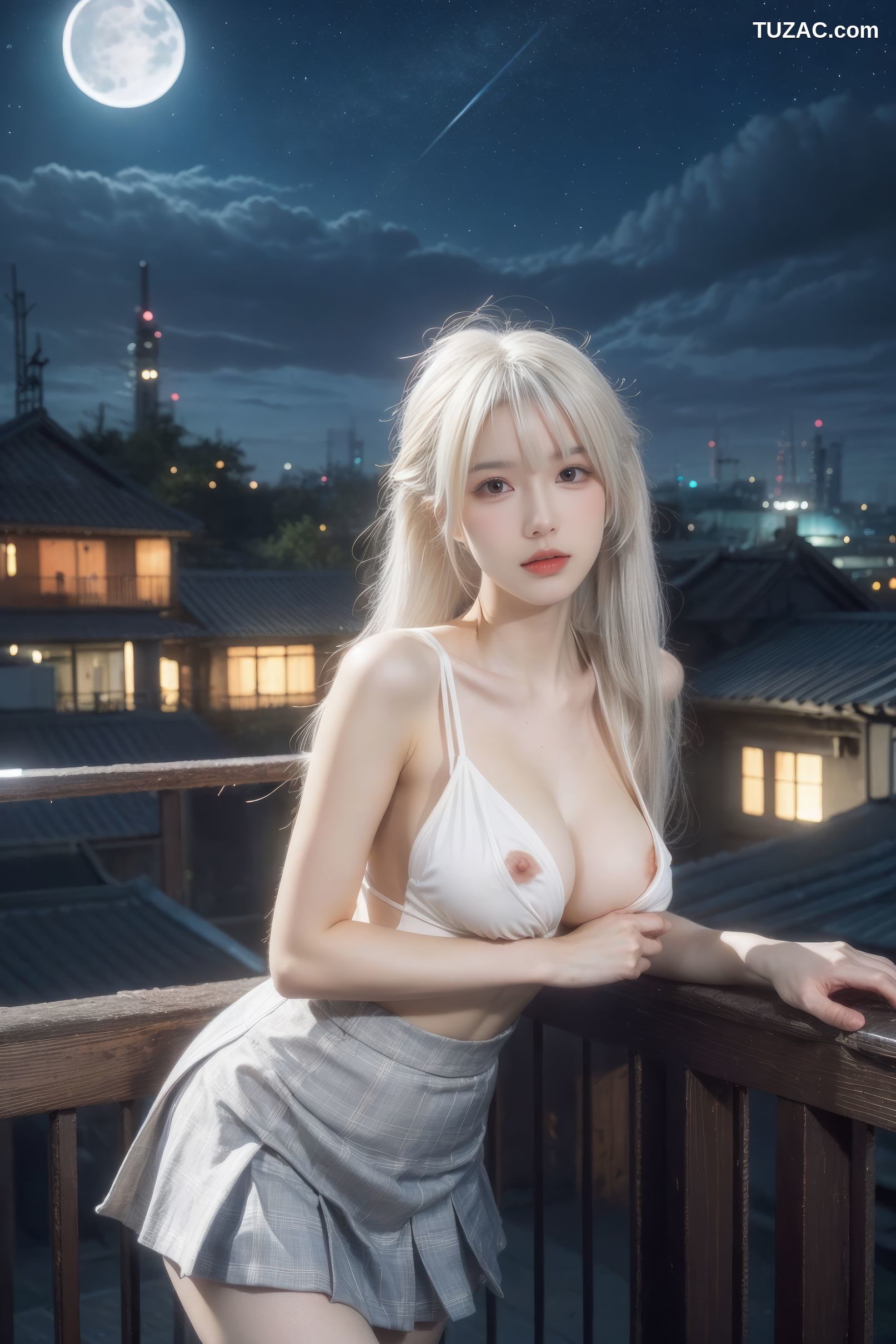 AI美女-银发美少女