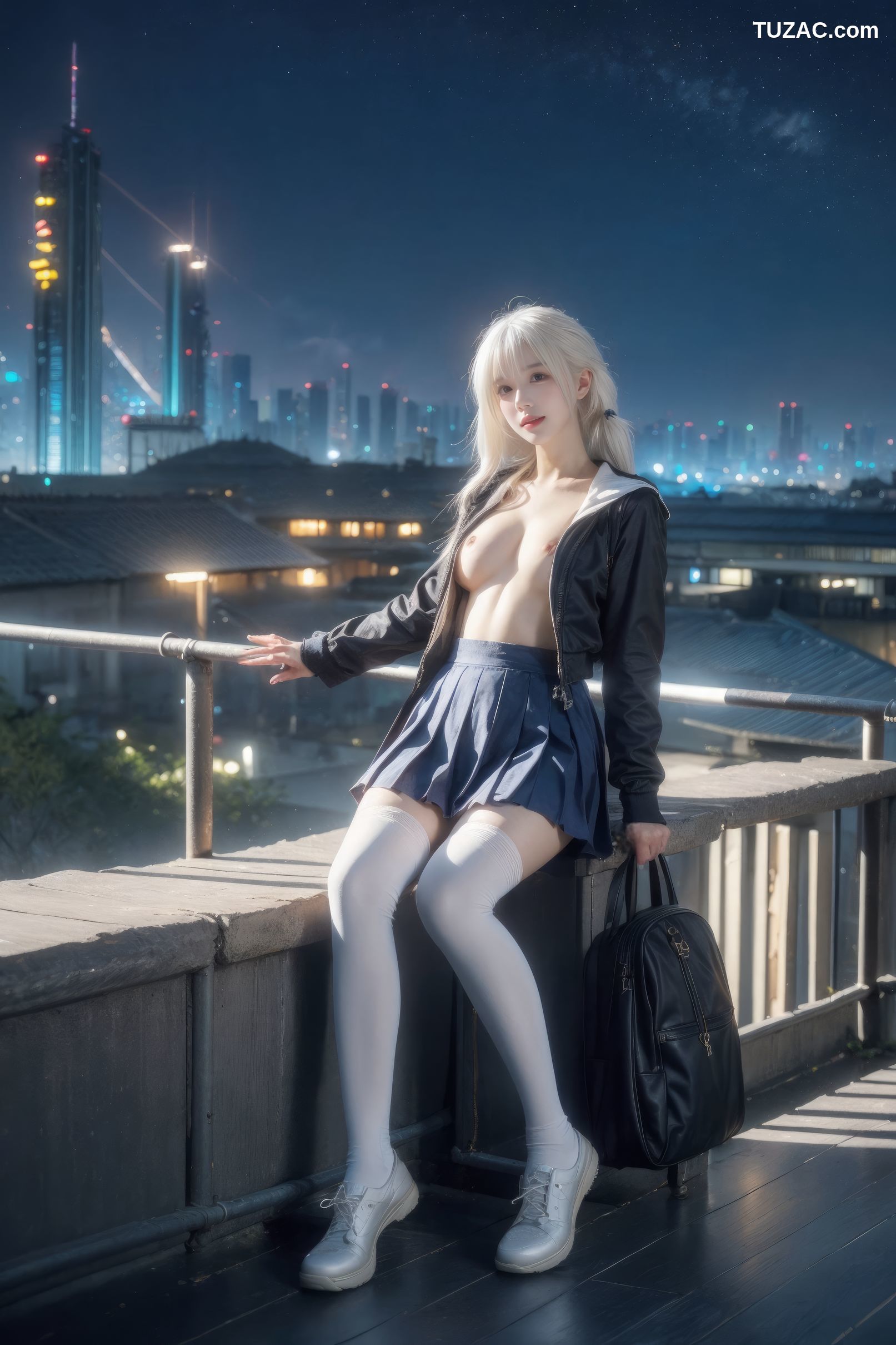 AI美女-银发美少女