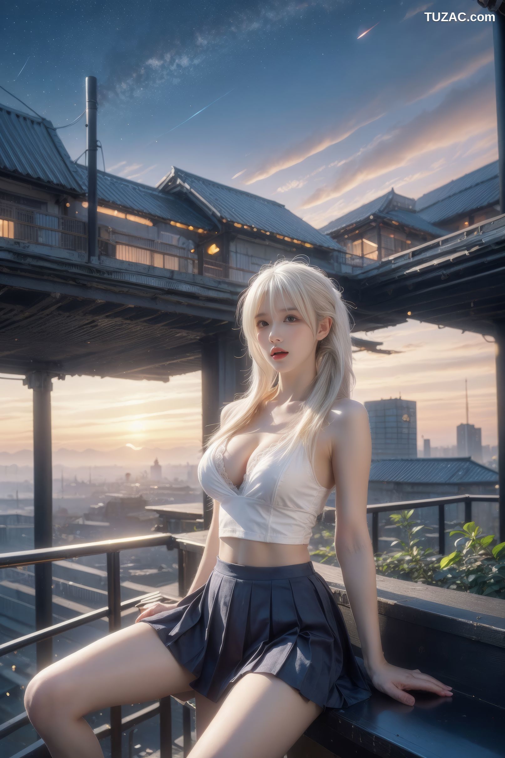 AI美女-银发美少女