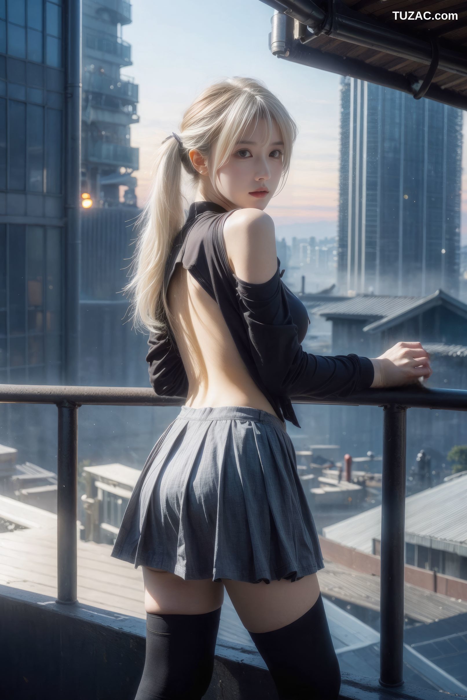 AI美女-银发美少女